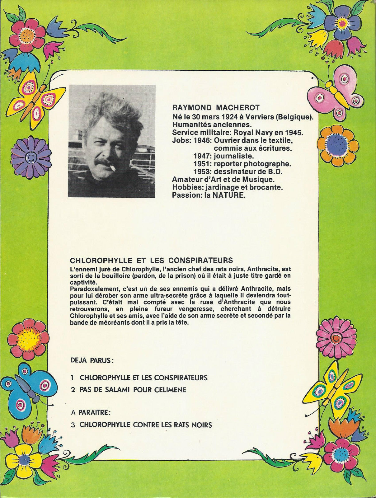 BD -Chlorophylle - et les conspirateurs - E.O brochée (CV) .1978- TBE -Macherot