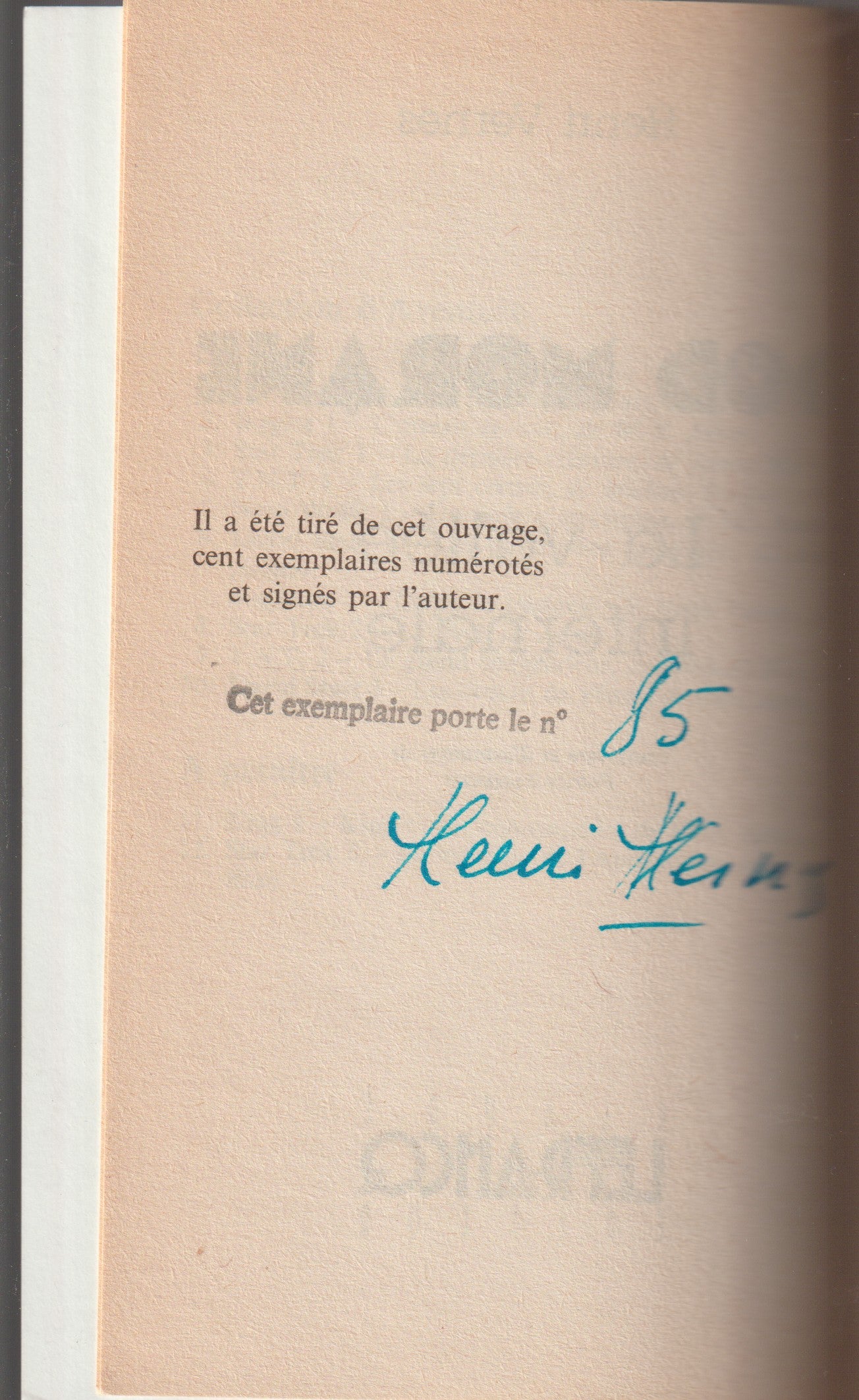 Livre dédicacé - Henri Vernes - Bob Morane - La vallée infernale - Numéro 1 - TYPE 21 - RE - 1992 - Neuf - Lefrancq
