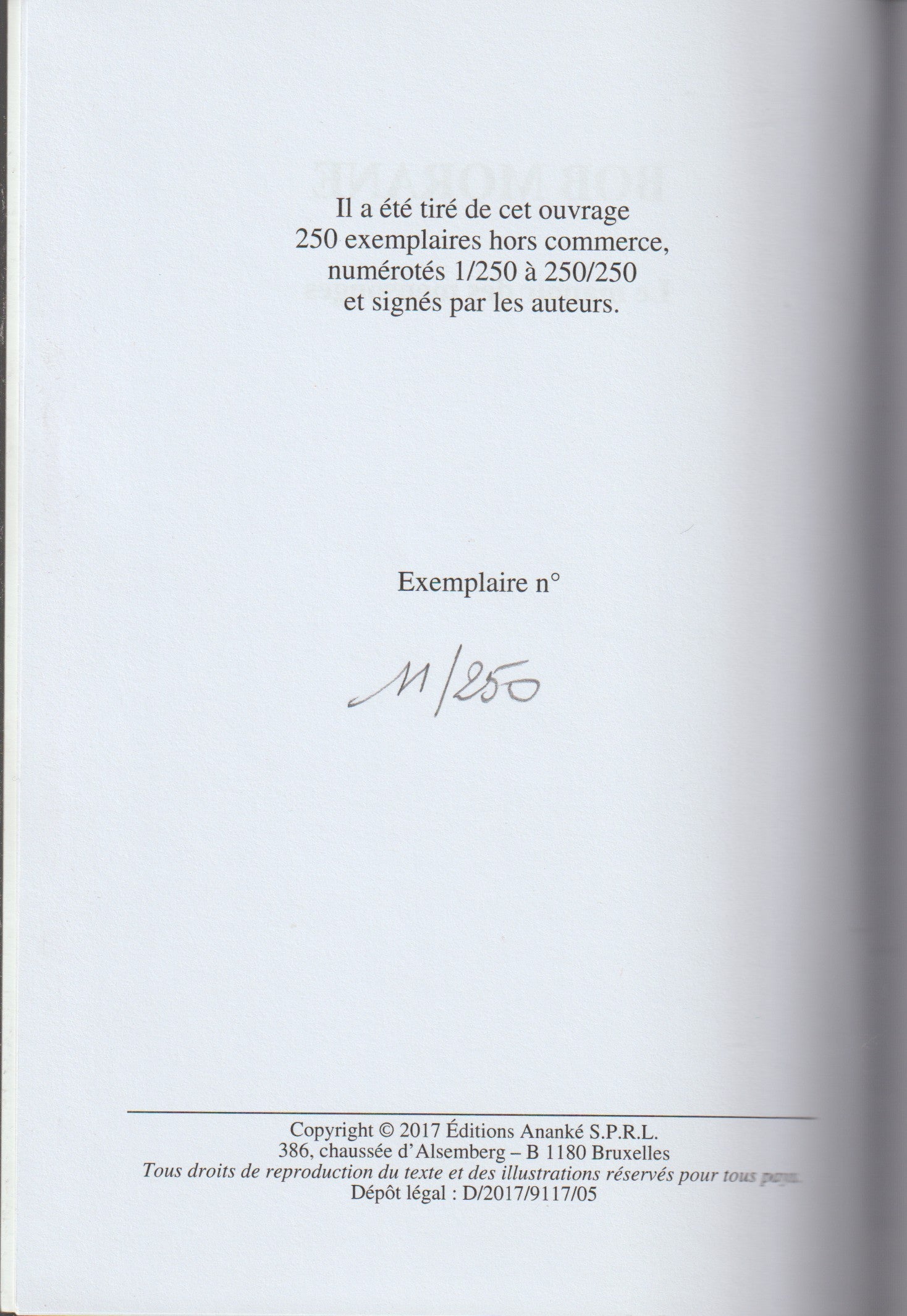 Livre - Henri Vernes - Bob Morane - Le manoir des mensonges - EO - 2017 - TTBE - Hors Commerce