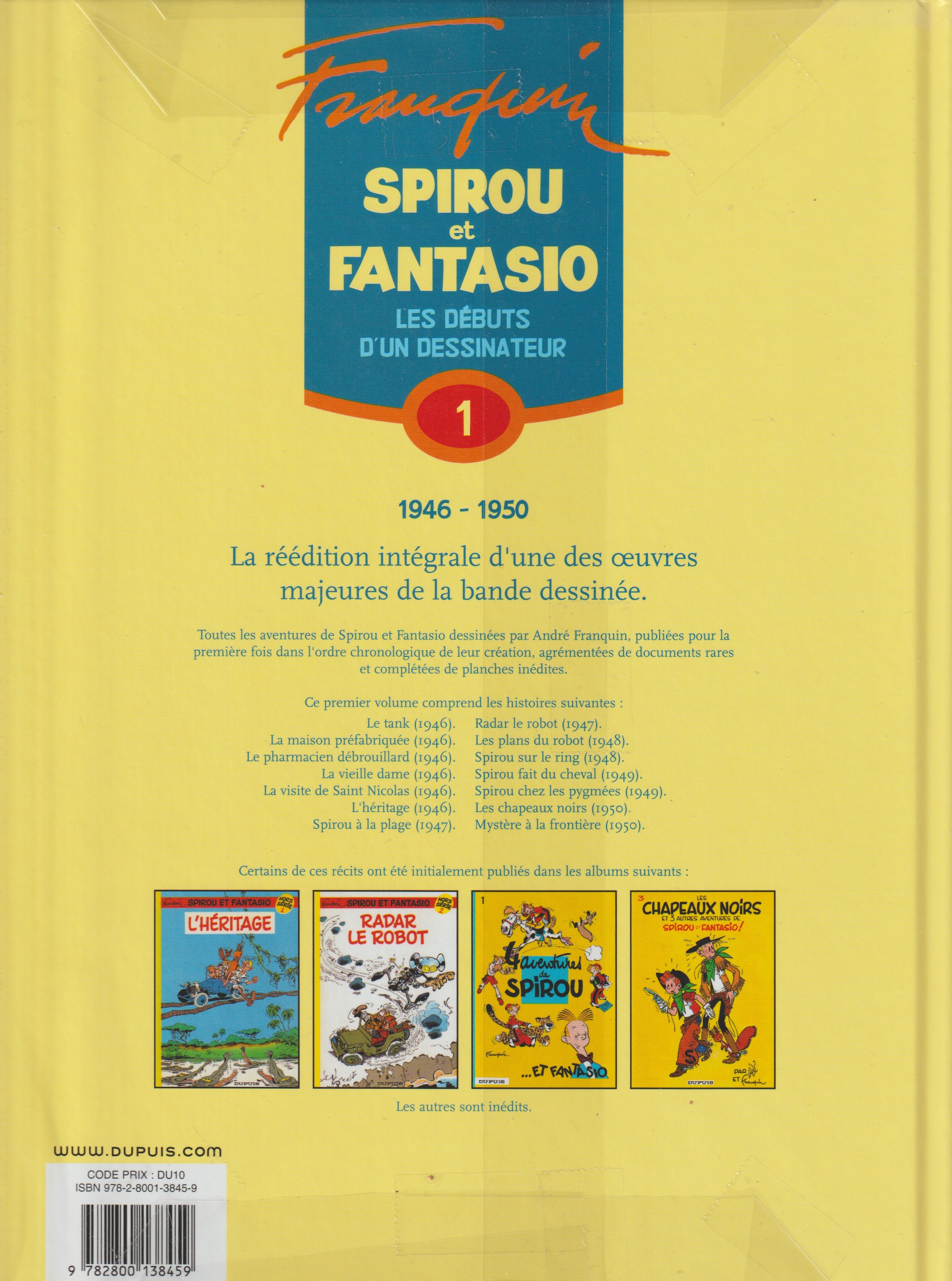 Bd - Spirou et Fantasio - Les débuts d'un dessinateur - Tome 1 - Franquin - EO - 2006 - TTBE - Dupuis