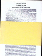 Livre - Georges Simenon - Mathieu Rutten - Simenon, ses origines, sa vie, son oeuvre - EO - 1986 - TTBE - Eugene Wahle Editeur