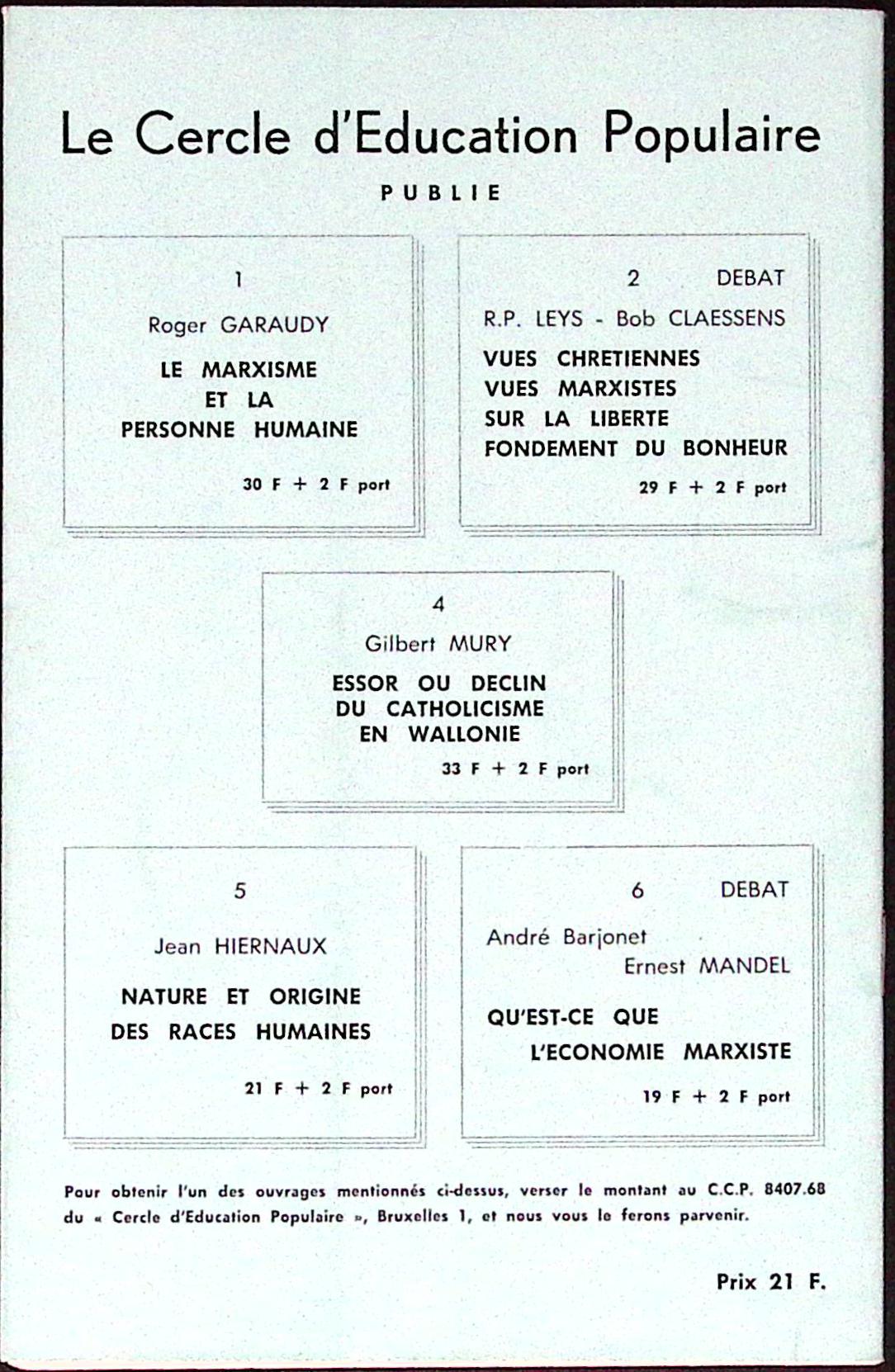 Livre ancien - Histoire - Origine de l'homme - Jean Hiernaux - EO - 1963 - TTBE- Cercle d'éducation populaire
