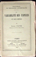 Livre ancien - Biologie - La variabilité des espèces et ses limites - Ernest Faivre - EO - 1868 - BE- Germer Baillière