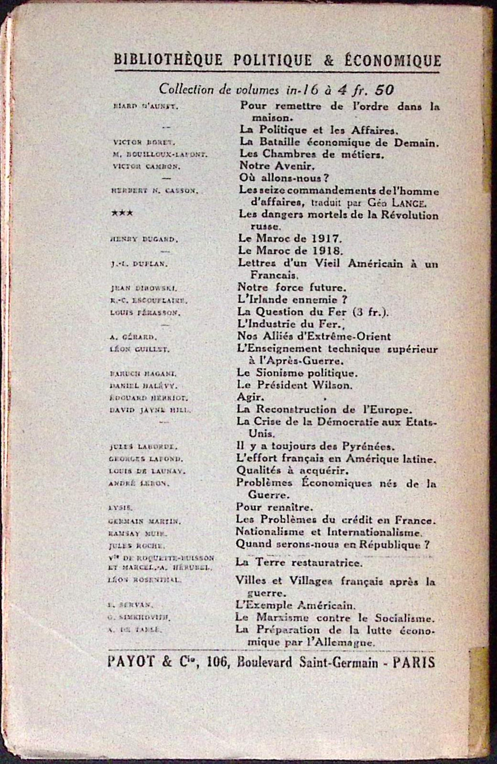 Livre ancien - Ouvrages techniques - Le système Taylor - C. Bertrand Thompson - EO - 1919 - TTBE - Payot et Cie