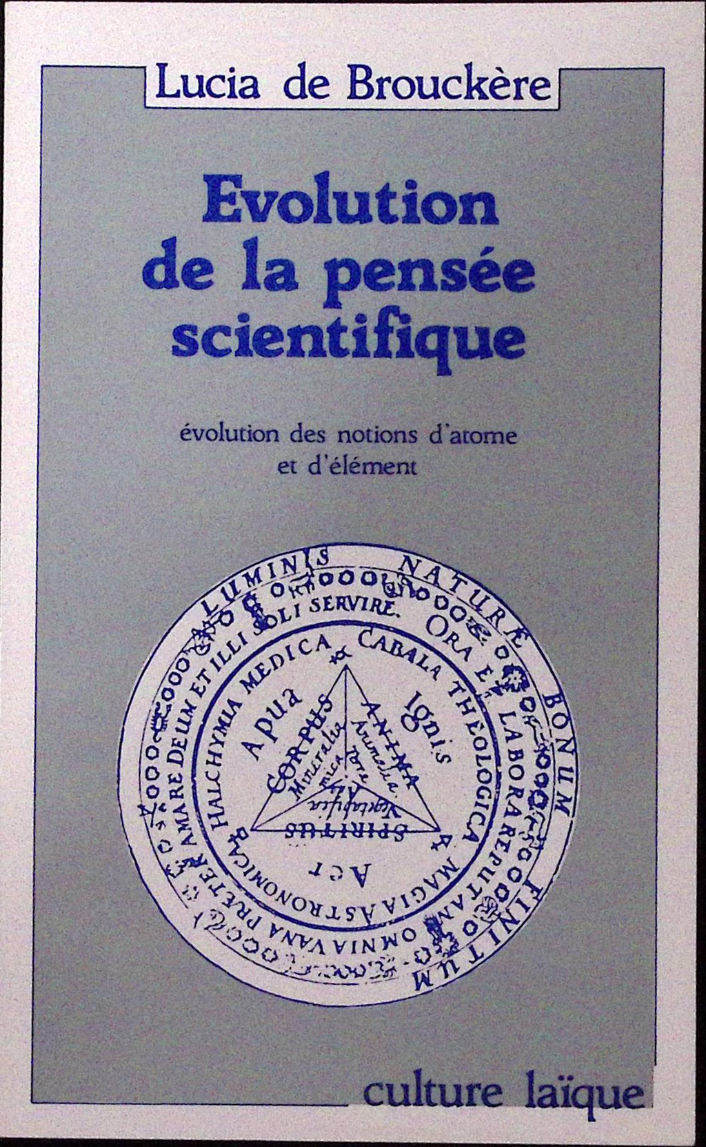 Livre ancien - Physique/Chimie - Evolution de la pensée scientifique - Lucia de Brouckère - EO - 1982 - TTBE- Culture Laïque