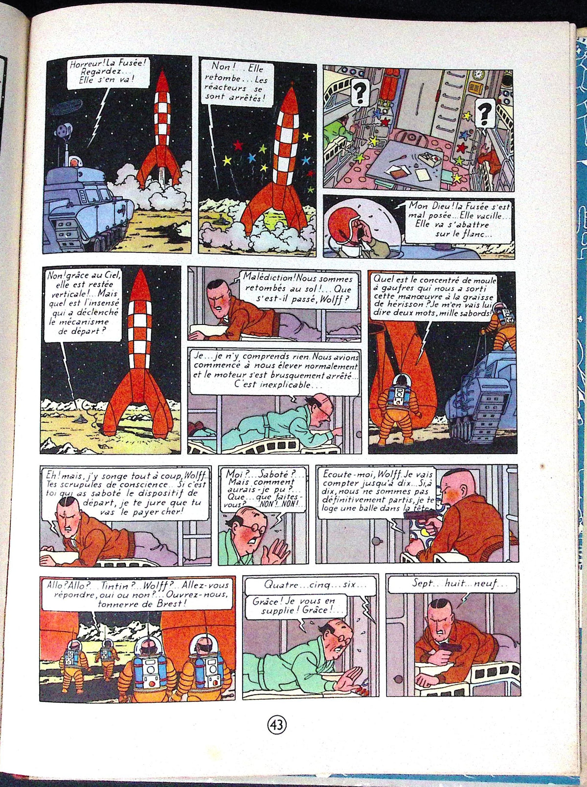 Bd Tintin - On a marché sur la lune B11 - Hergé - EO - 1954 - TBE - Casterman