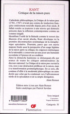 Livre ancien - Philosophie - Kant Critique de la raison pure - Alain Renaut - RE - 2006 - TTBE - Flammarion