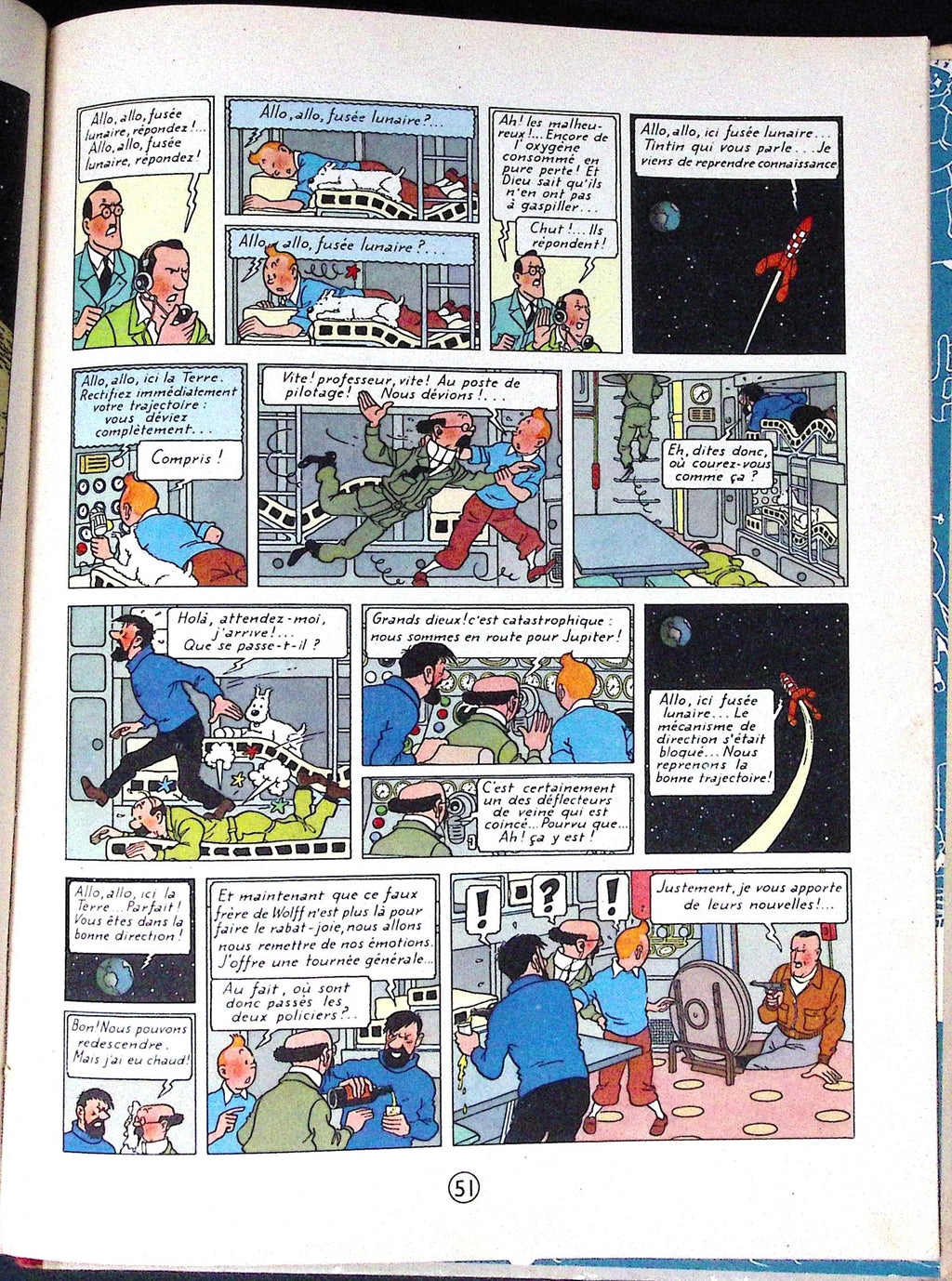 Bd Tintin - On a marché sur la lune B11 - Hergé - EO - 1954 - TBE - Casterman