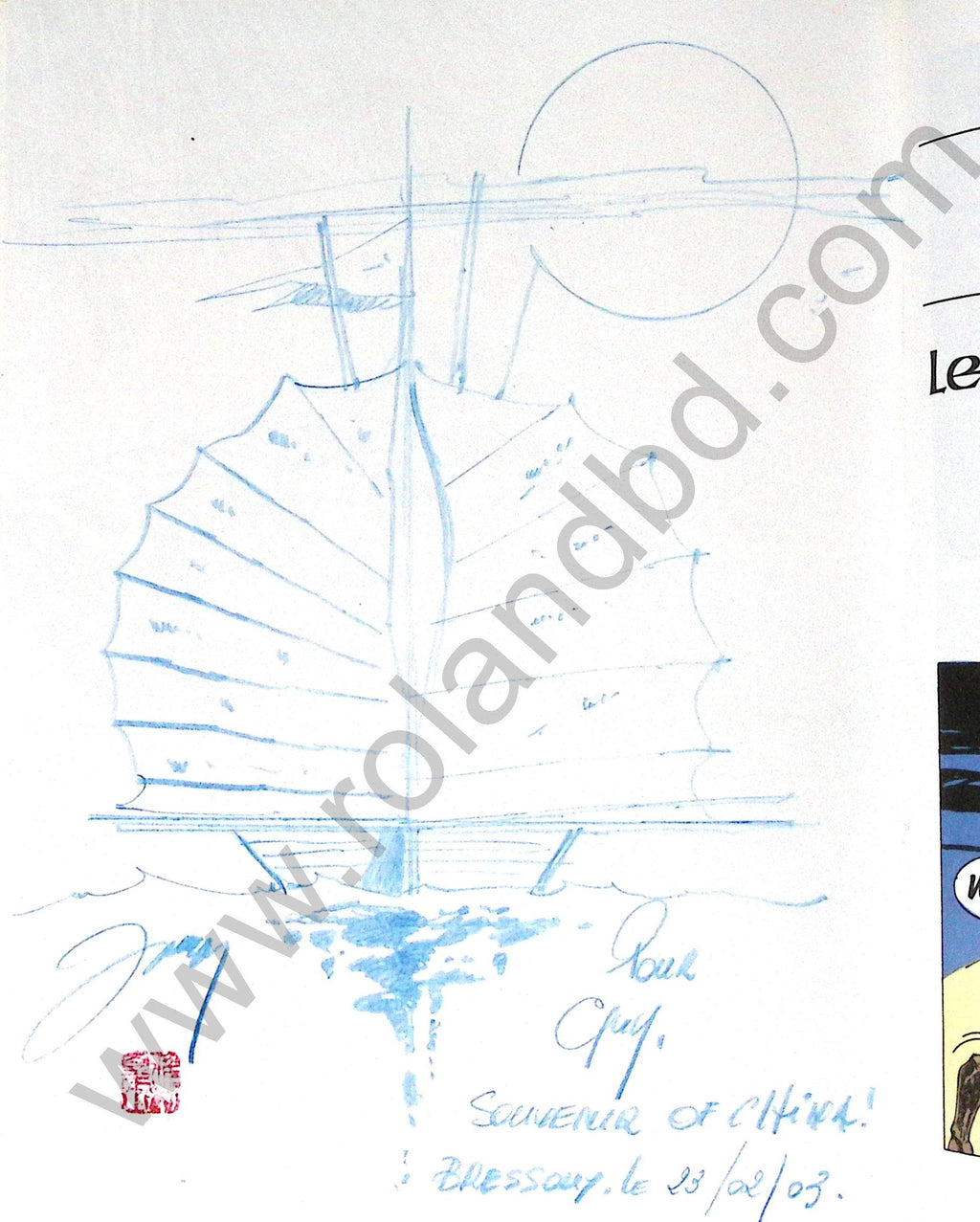 Bd dédicacée - Costa - Les jonques pourpres - Tome 1 - Ch. Jarry - EO - 1988 - TBE - Lombard