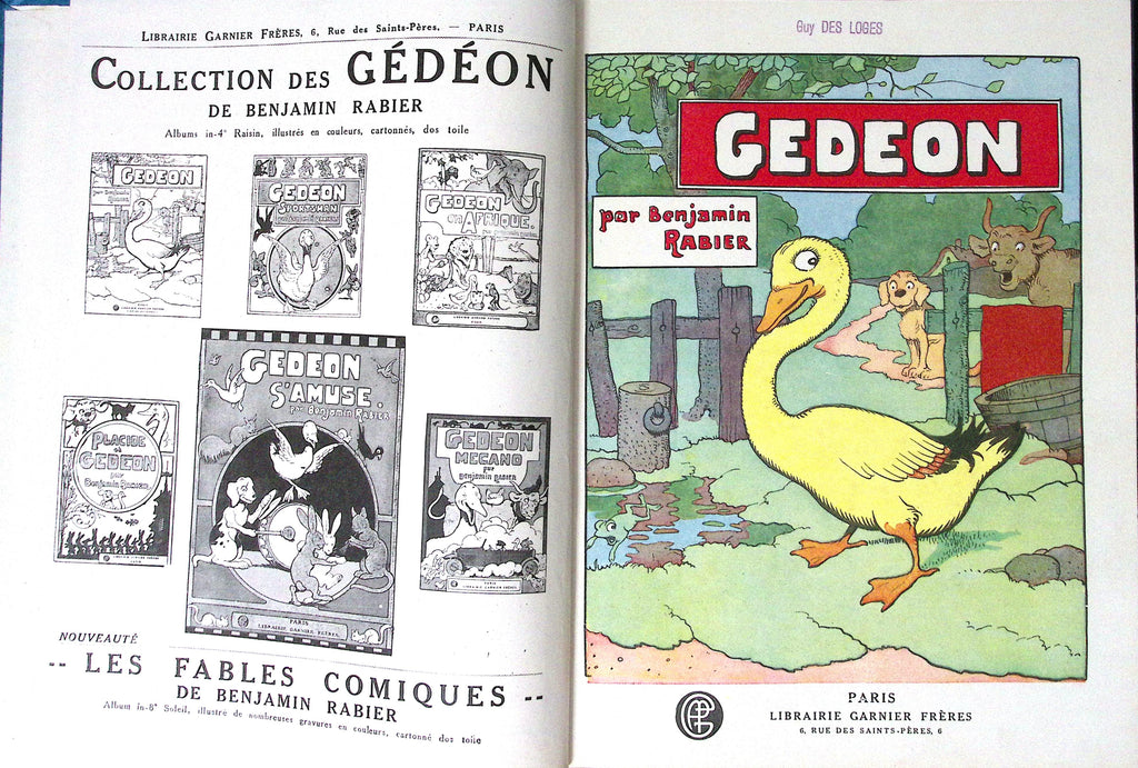 BD  Gédéon - RE - cartonnée toilée  - 1924 - BE - Benjamin Rabier