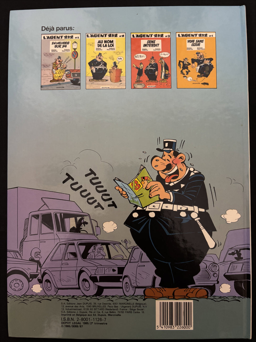 Cómic firmado - Agente 212 - El pollo con multas - Tomo 5 - Kox y Daniel - EO - 1985 - TTBE - Dupuis