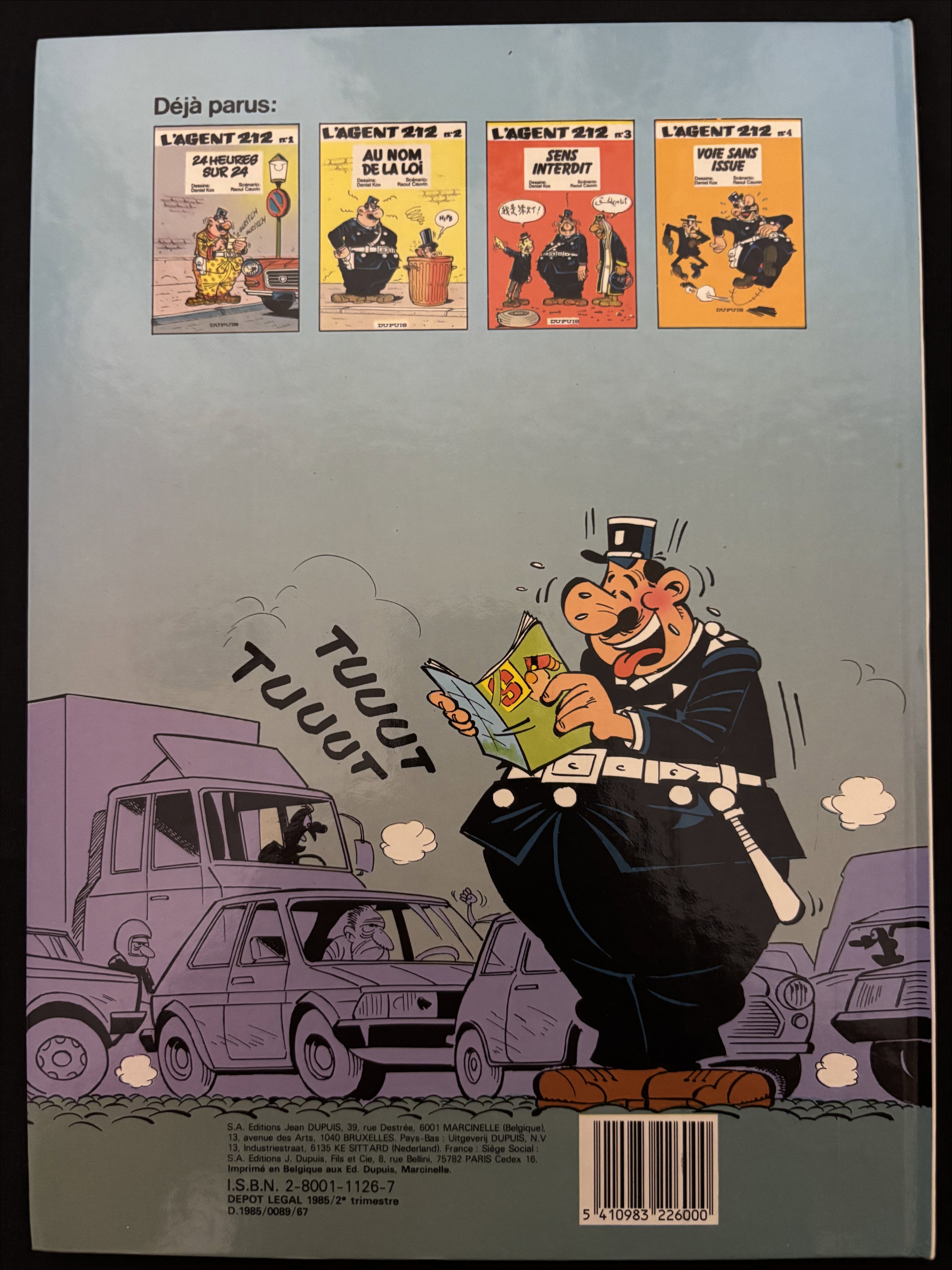 Bd dédicacée - Agent 212 - Le poulet aux amendes - Tome 5 - Kox et Daniel - EO - 1985- TTBE - Dupuis