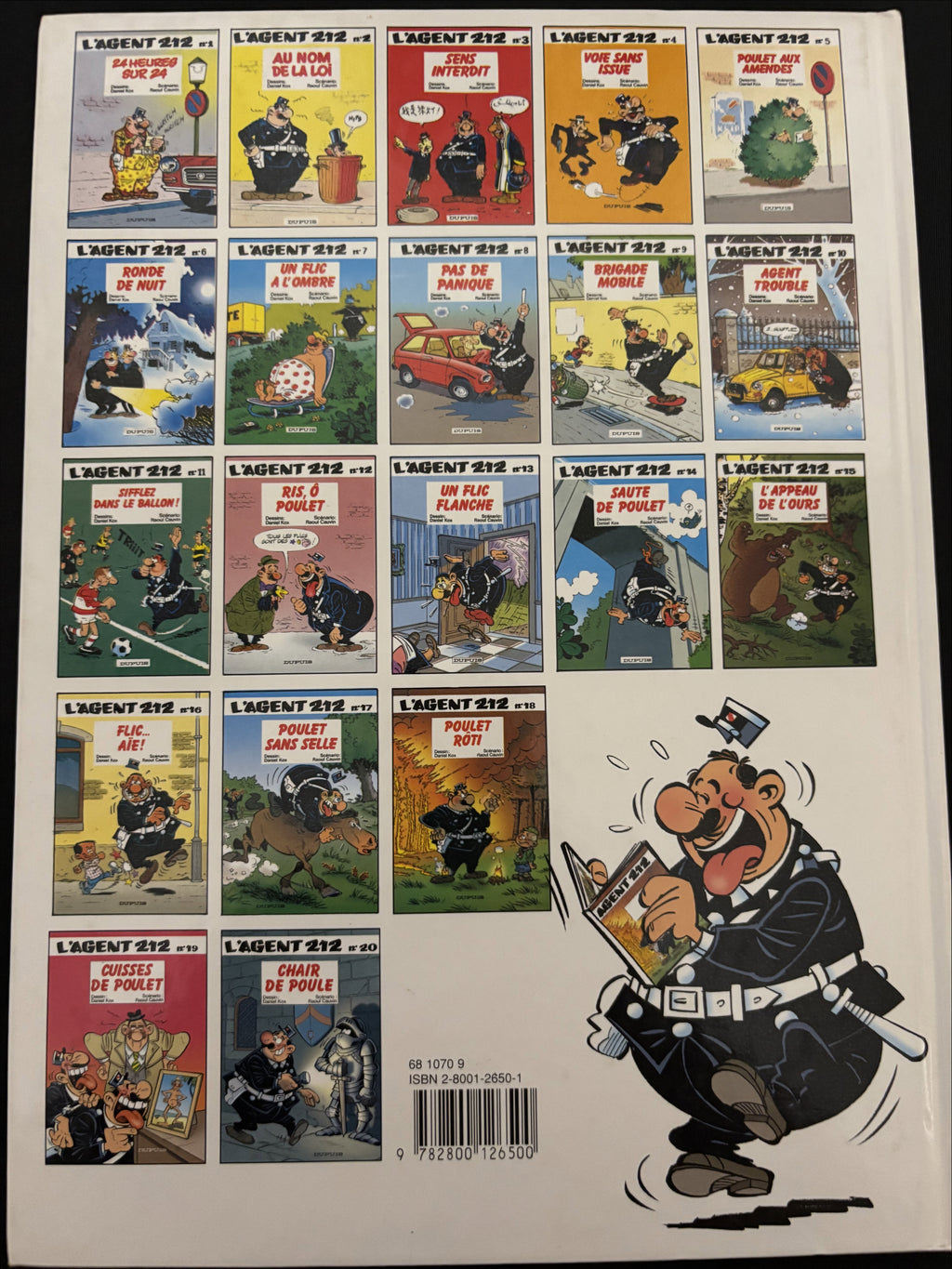 Cómic firmado - Agente 212 - Piel de gallina - Tomo 20 - Kox - EO - 1999 - TTBE - Dupuis