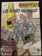 Bd dédicacée - Papyrus - Les momies maléfiques - Tome 19 - De Gieter - RE - 1998- TTBE - Dupuis