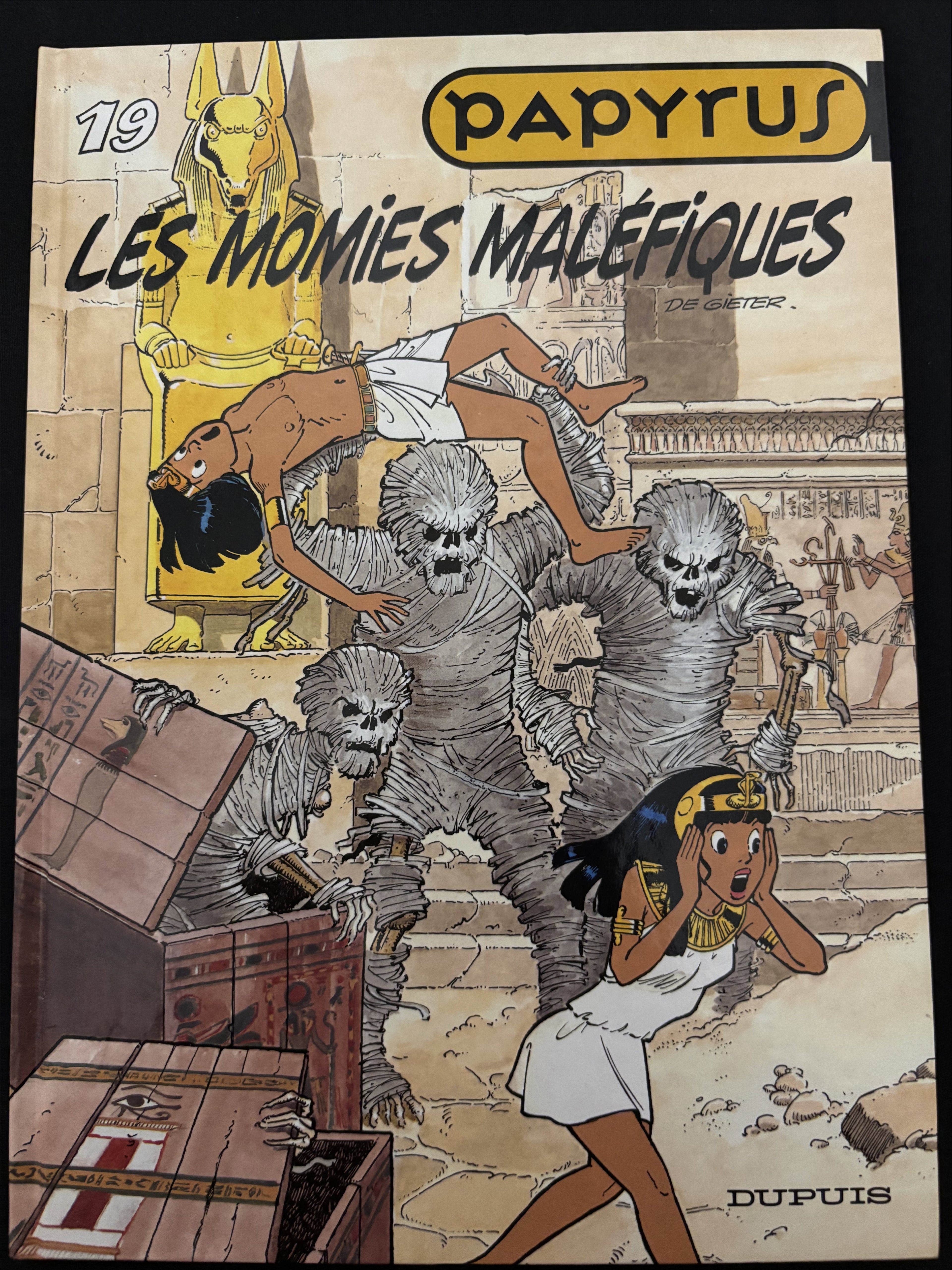 Bd dédicacée - Papyrus - Les momies maléfiques - Tome 19 - De Gieter - RE - 1998- TTBE - Dupuis