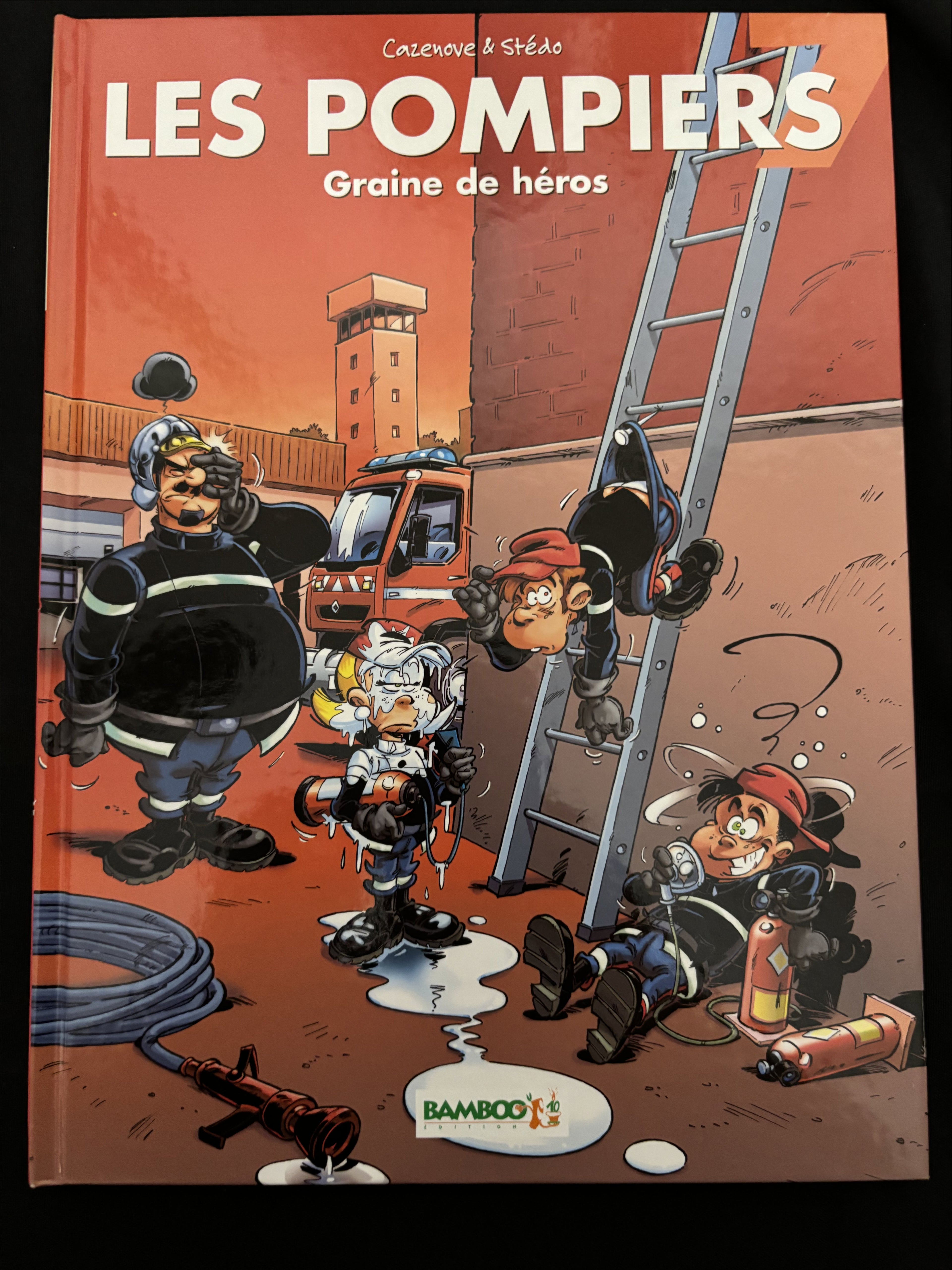 Bd dédicacée - Les pompiers - Graine de héros - Tome 7 - Stédo - EO - 2008 - TTBE- Bamboo