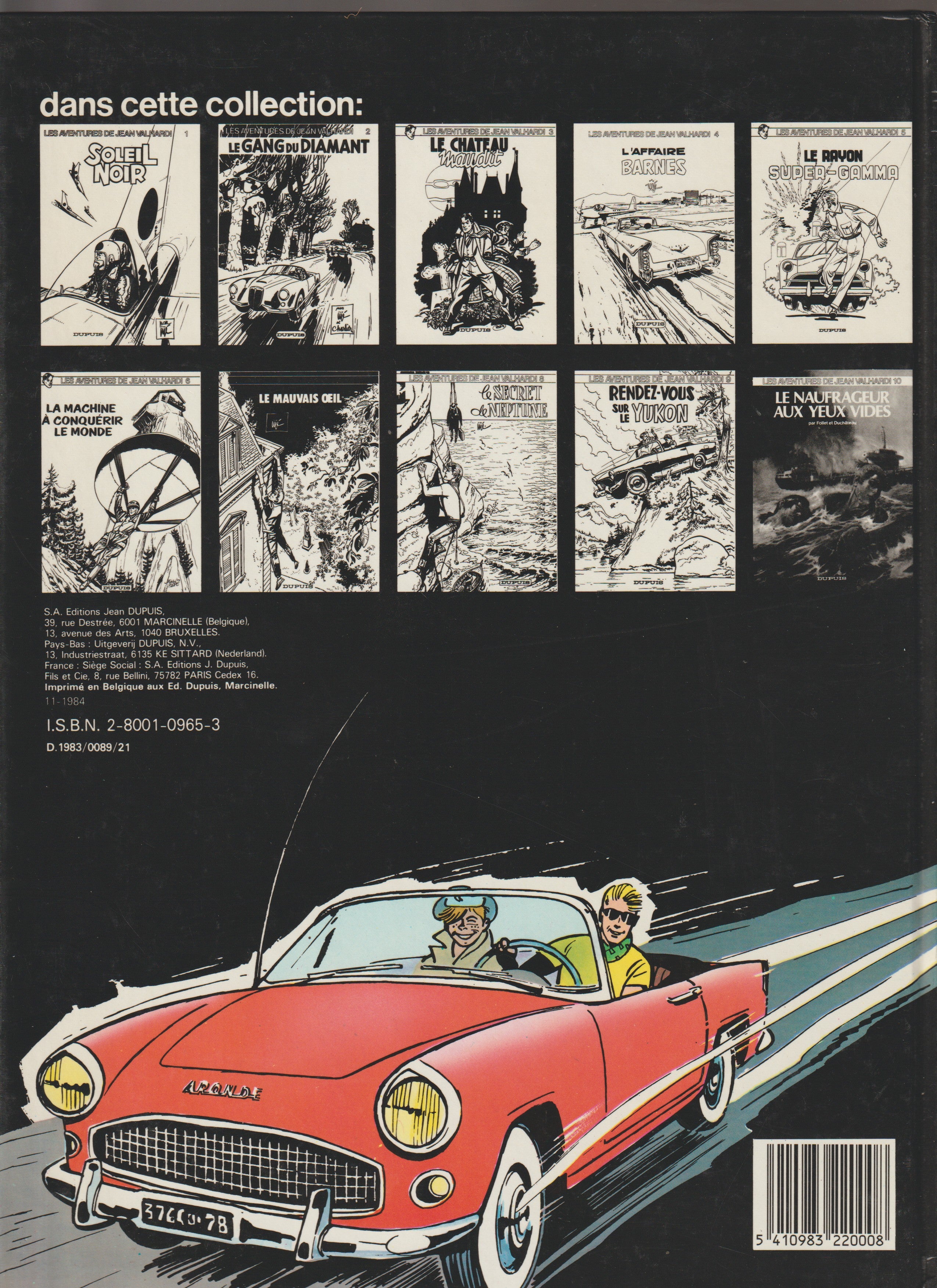 Bd - Les aventures de Jean Valhardi - Le mauvais oeil - Tome 7 - Jijé - RE - 1983 - TTBE - Dupuis