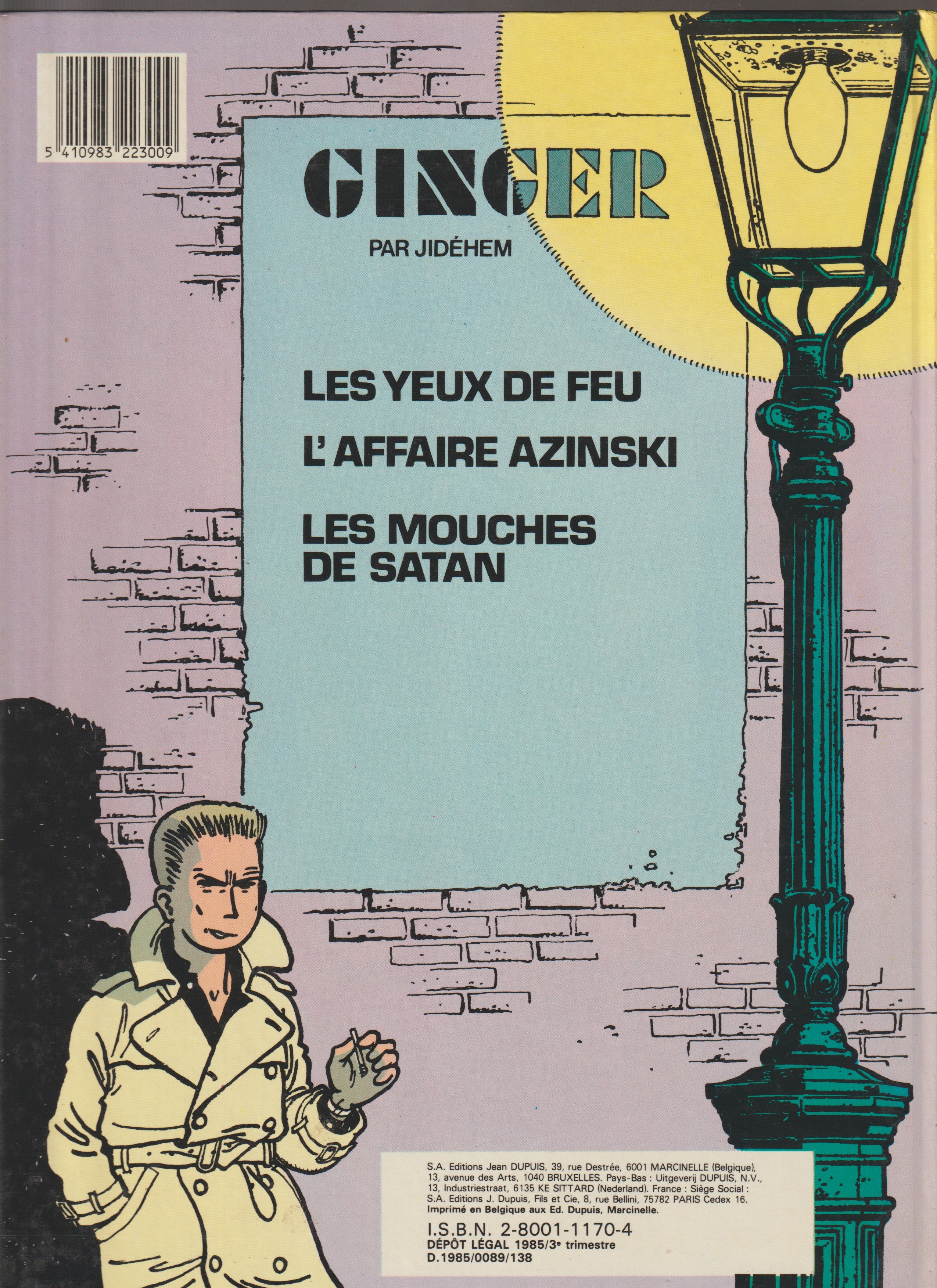 Bd - Ginger - Les mouches de Satan - Tome 3 -  Jidéhem - EO - 1985 - TTBE - Dupuis