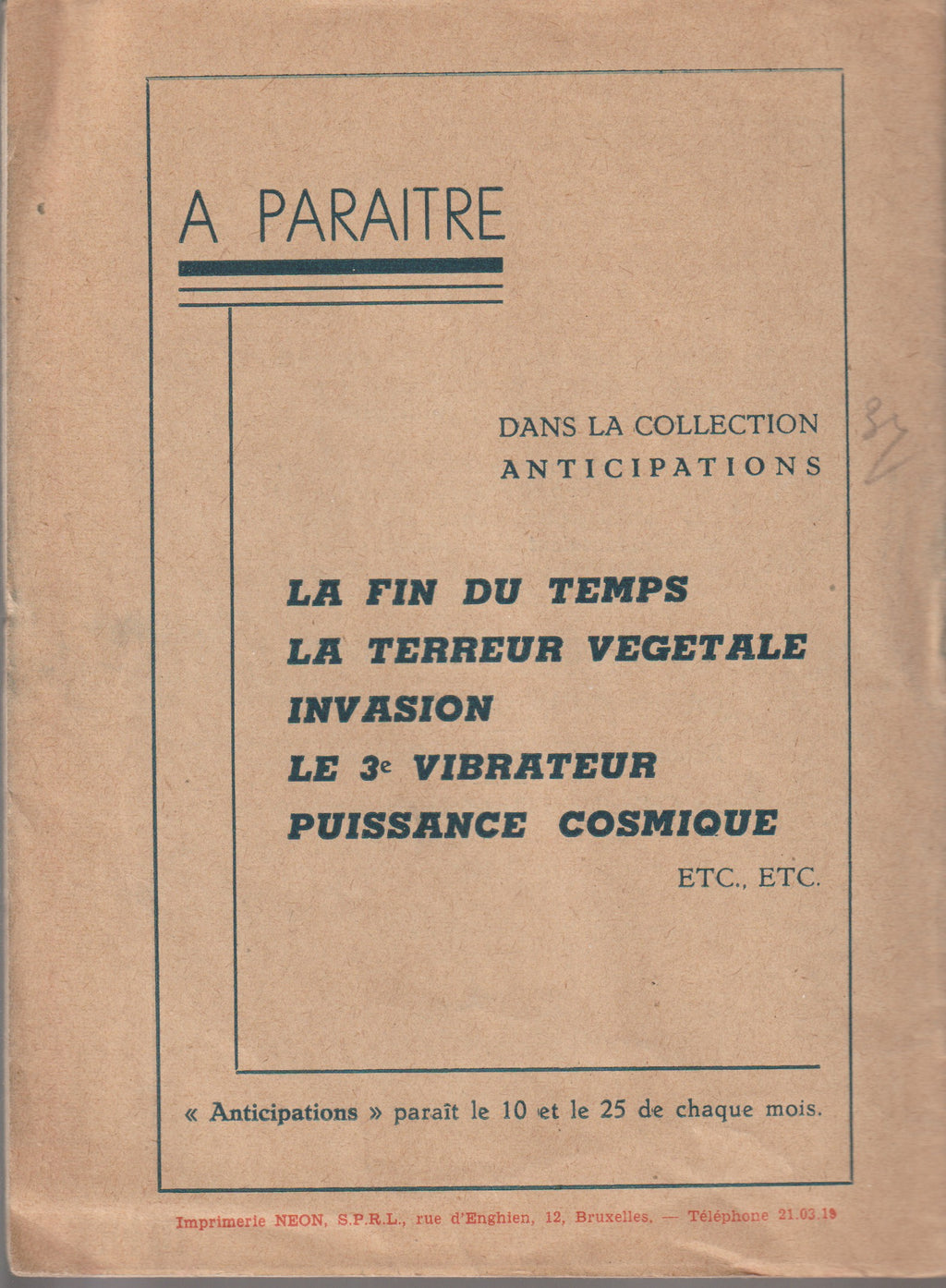 Livre science-fiction - Collection Anticipations - Livrets 1 à 13  - EO - 1945/1946- TBE- La Lucarne