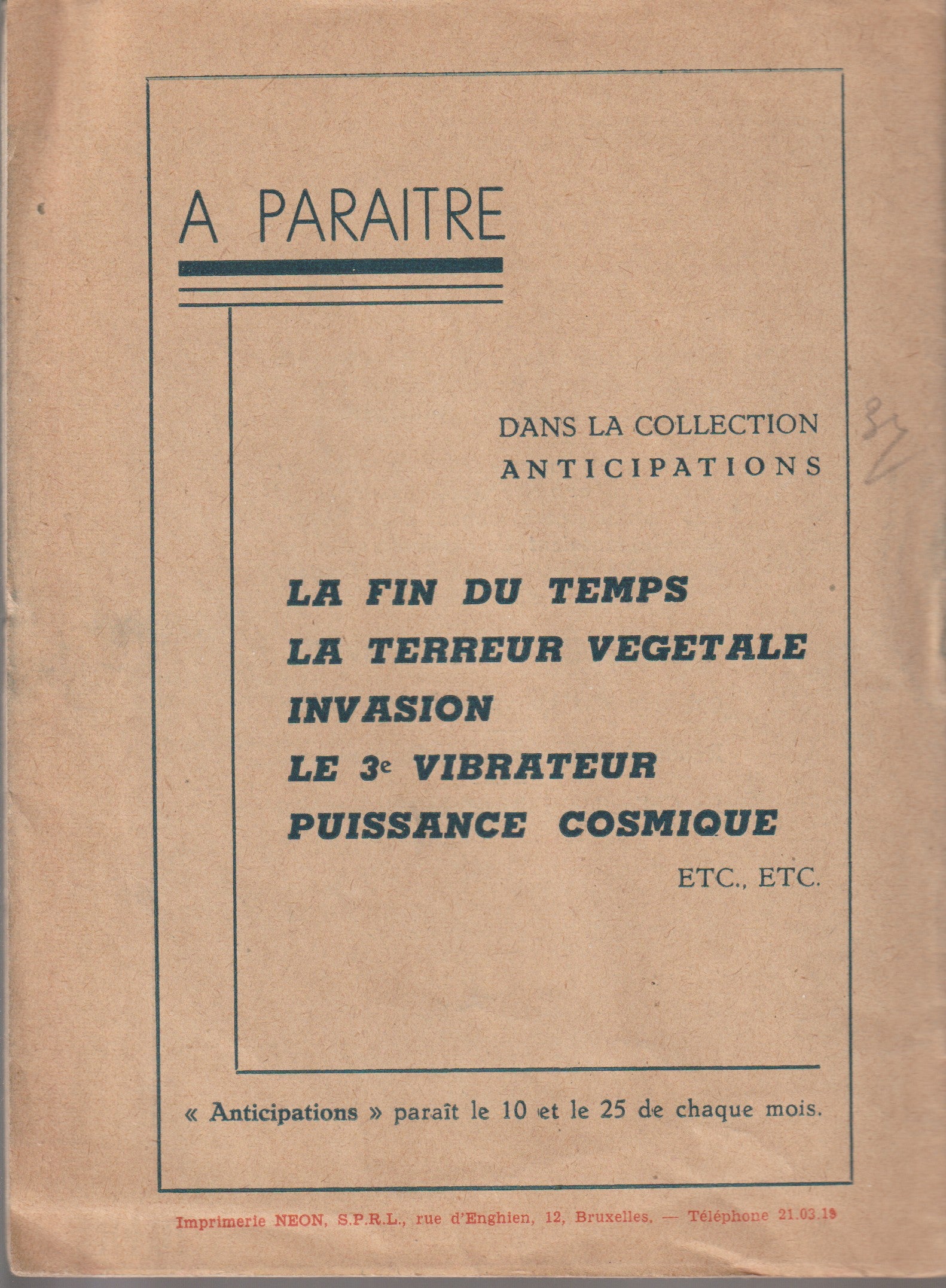 Livre science-fiction - Collection Anticipations - Livrets 1 à 13  - EO - 1945/1946- TBE- La Lucarne