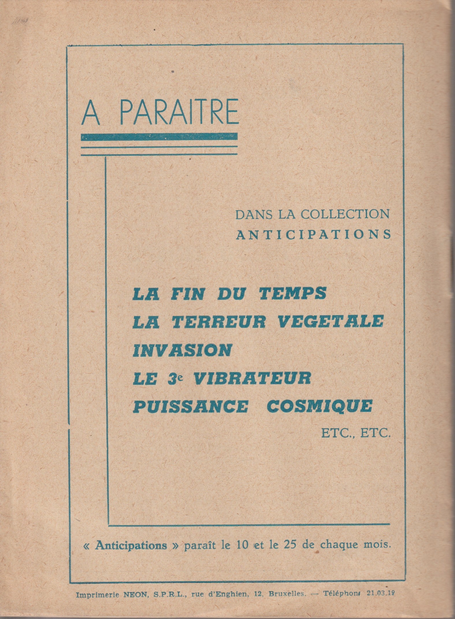 Livre science-fiction - Collection Anticipations - Livrets 1 à 13  - EO - 1945/1946- TBE- La Lucarne