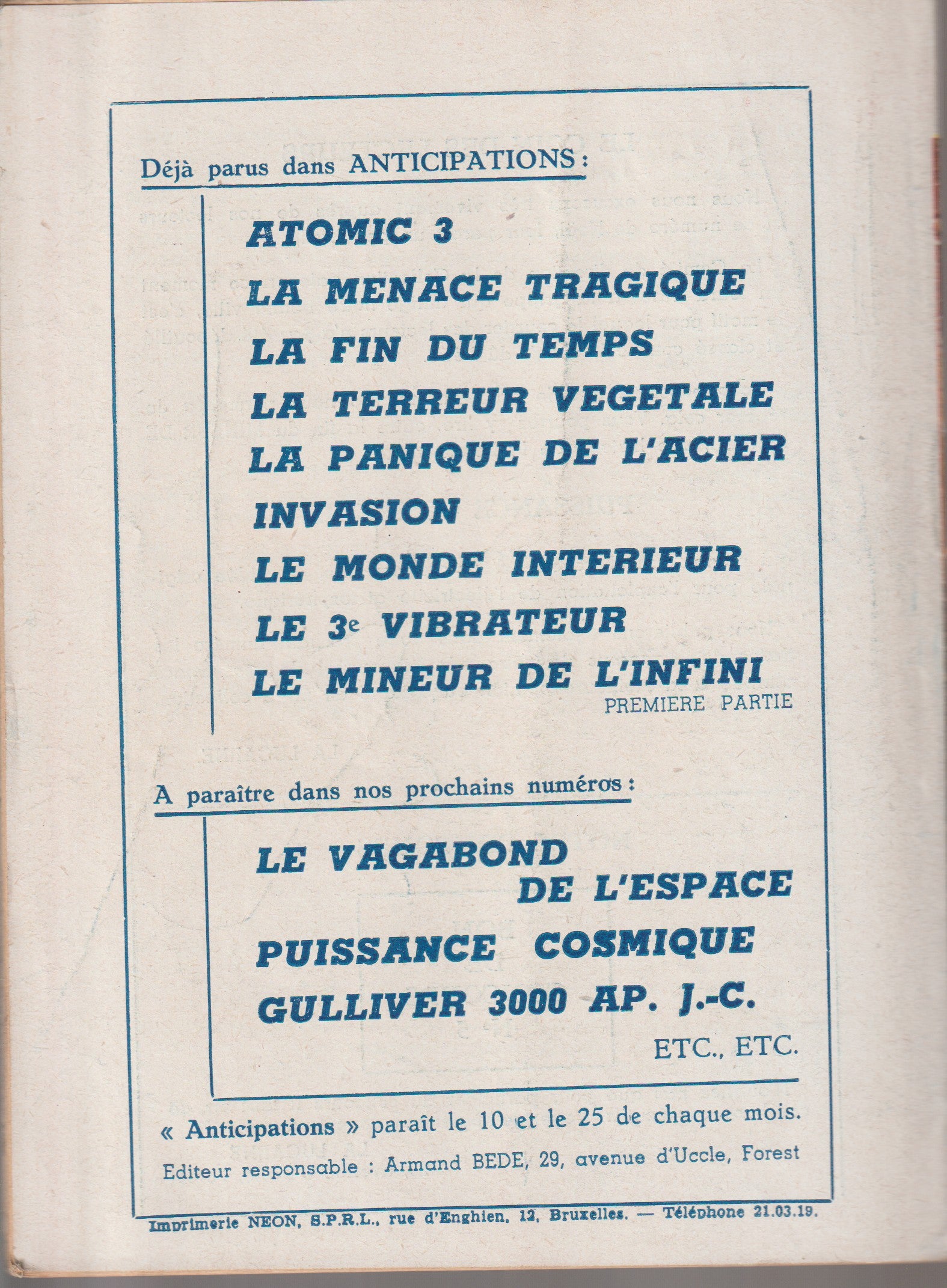 Livre science-fiction - Collection Anticipations - Livrets 1 à 13  - EO - 1945/1946- TBE- La Lucarne