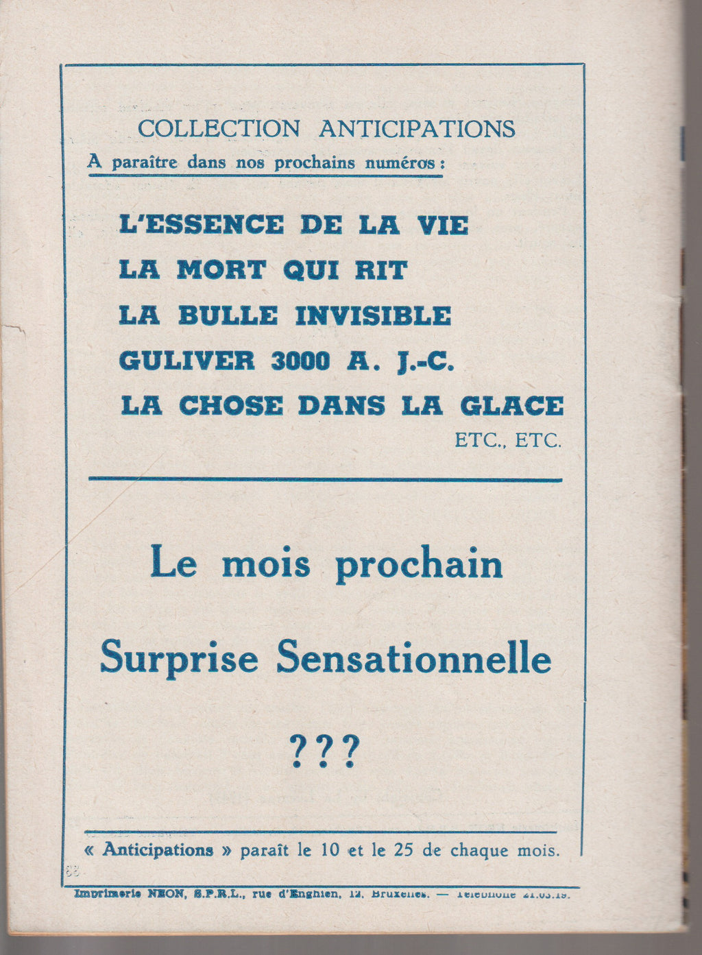 Livre science-fiction - Collection Anticipations - Livrets 1 à 13  - EO - 1945/1946- TBE- La Lucarne