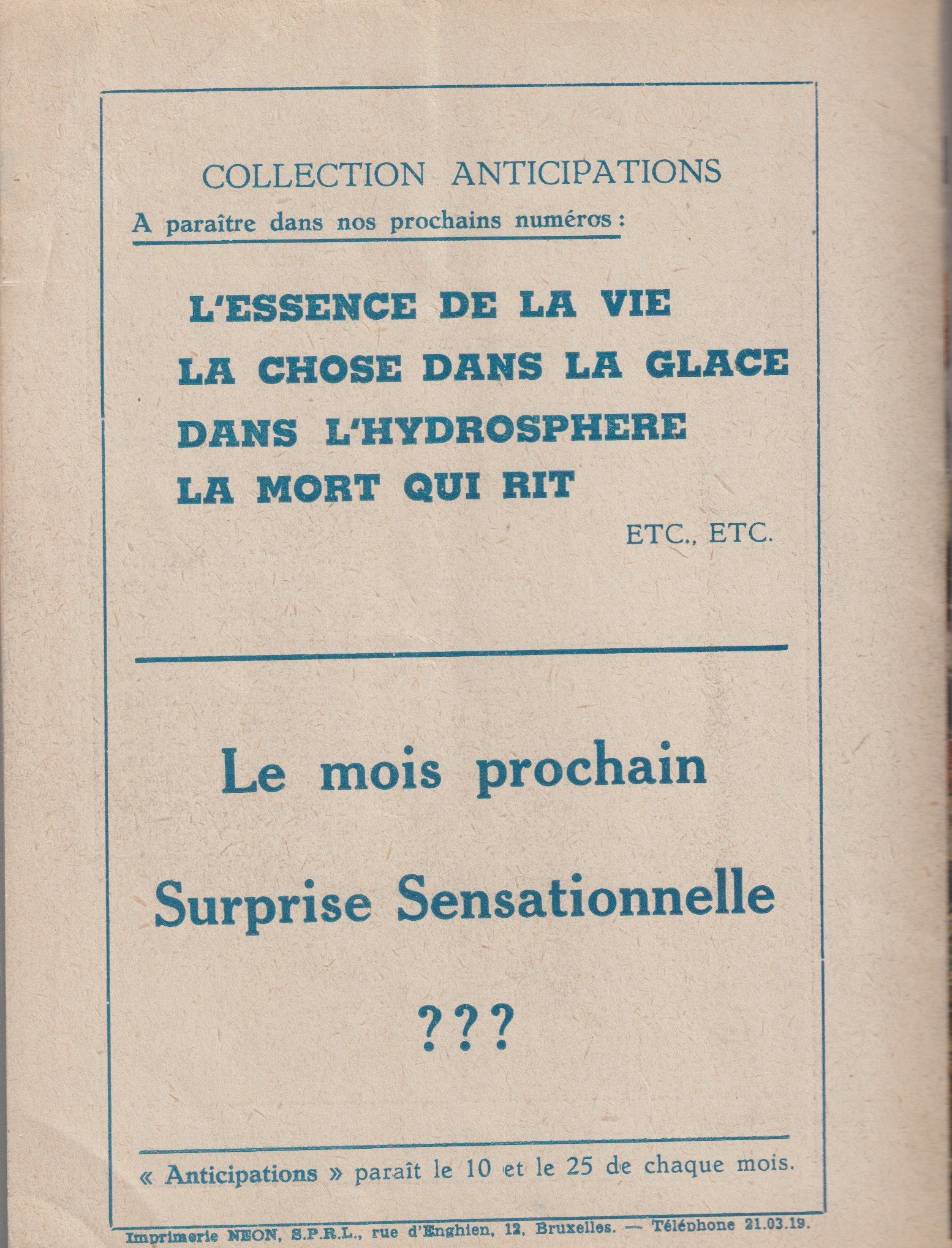 Livre science-fiction - Collection Anticipations - Livrets 1 à 13  - EO - 1945/1946- TBE- La Lucarne