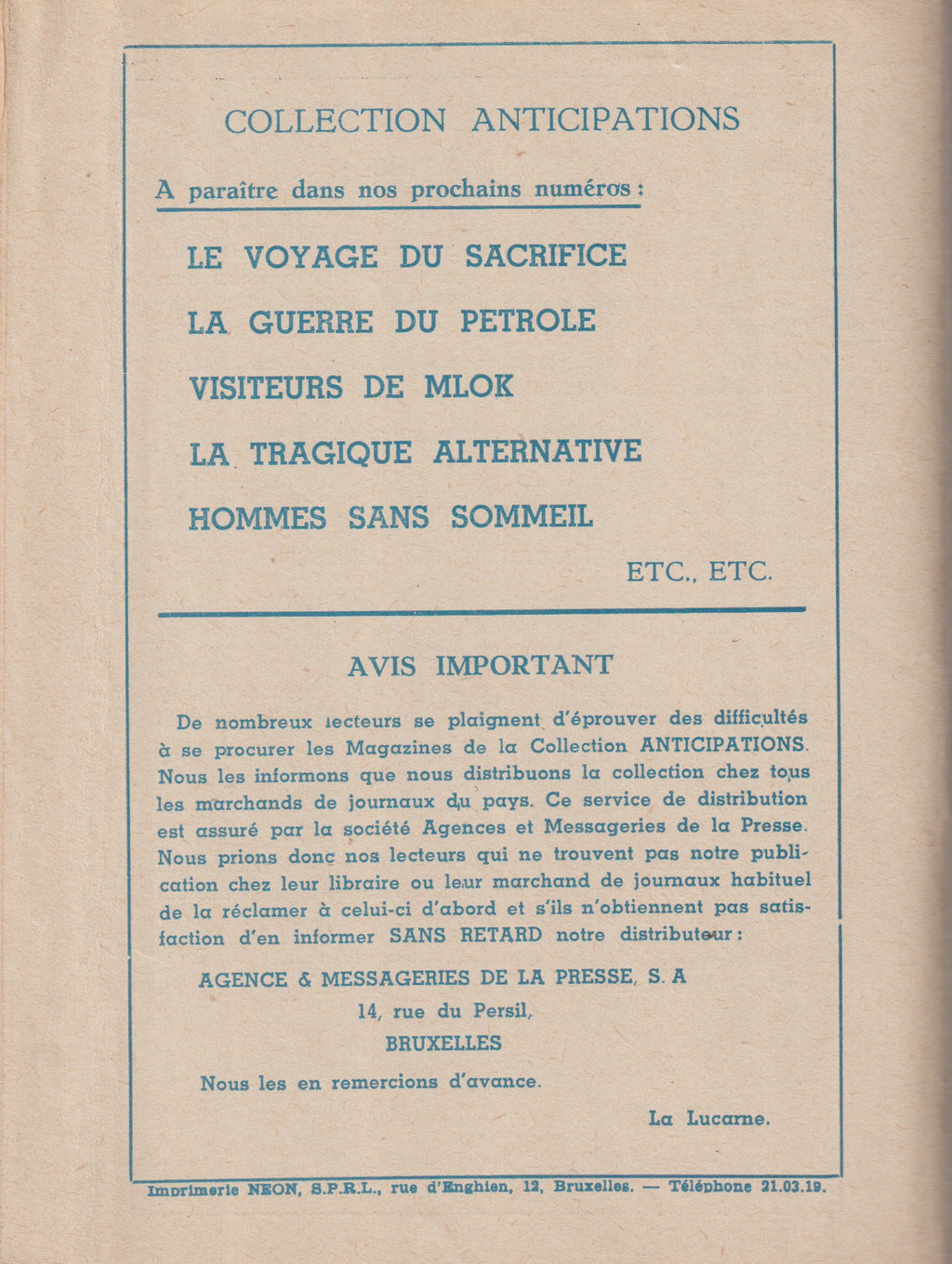 Livre science-fiction - Collection Anticipations - Livrets 1 à 13  - EO - 1945/1946- TBE- La Lucarne