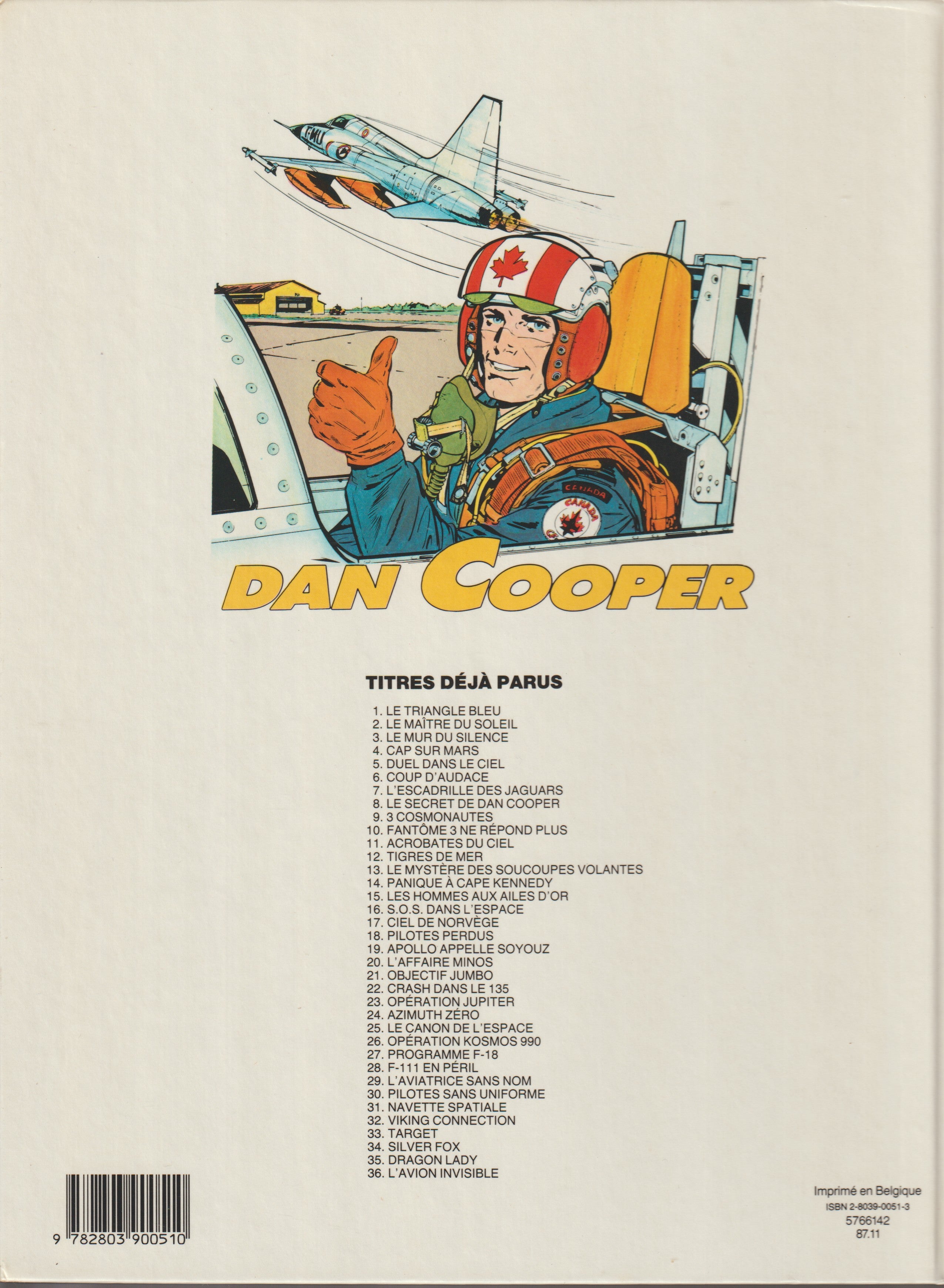 Bd - Dan Cooper - L'avion invisible - Tome 36 - Weinberg - EO - 1987 - TTBE - Novedi