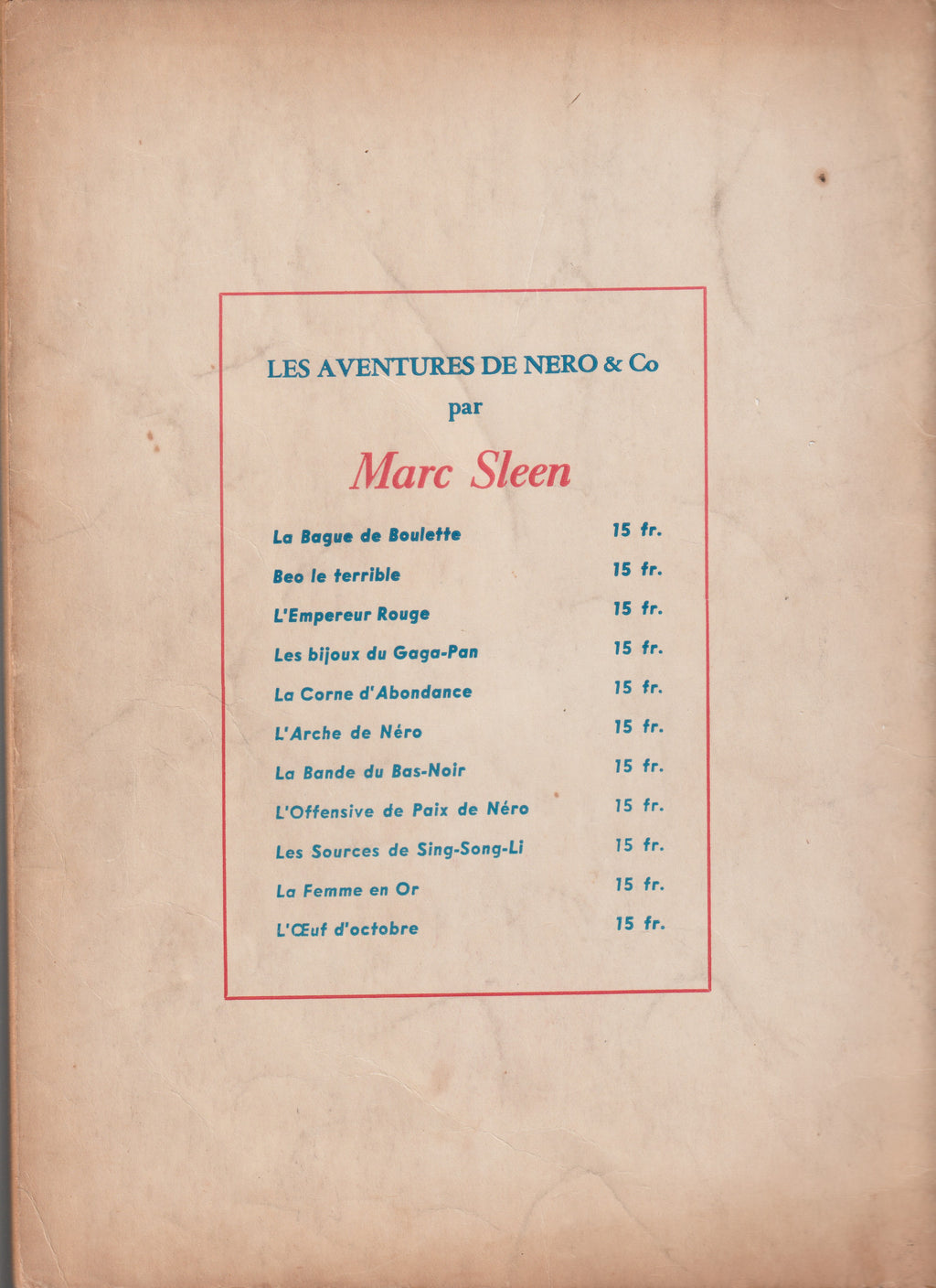Comic - The Adventures of Nero - The Racketeers - Volume 12 - Marc Sleen - First Edition - 1957 - Very Good Condition - Editions du Samedi