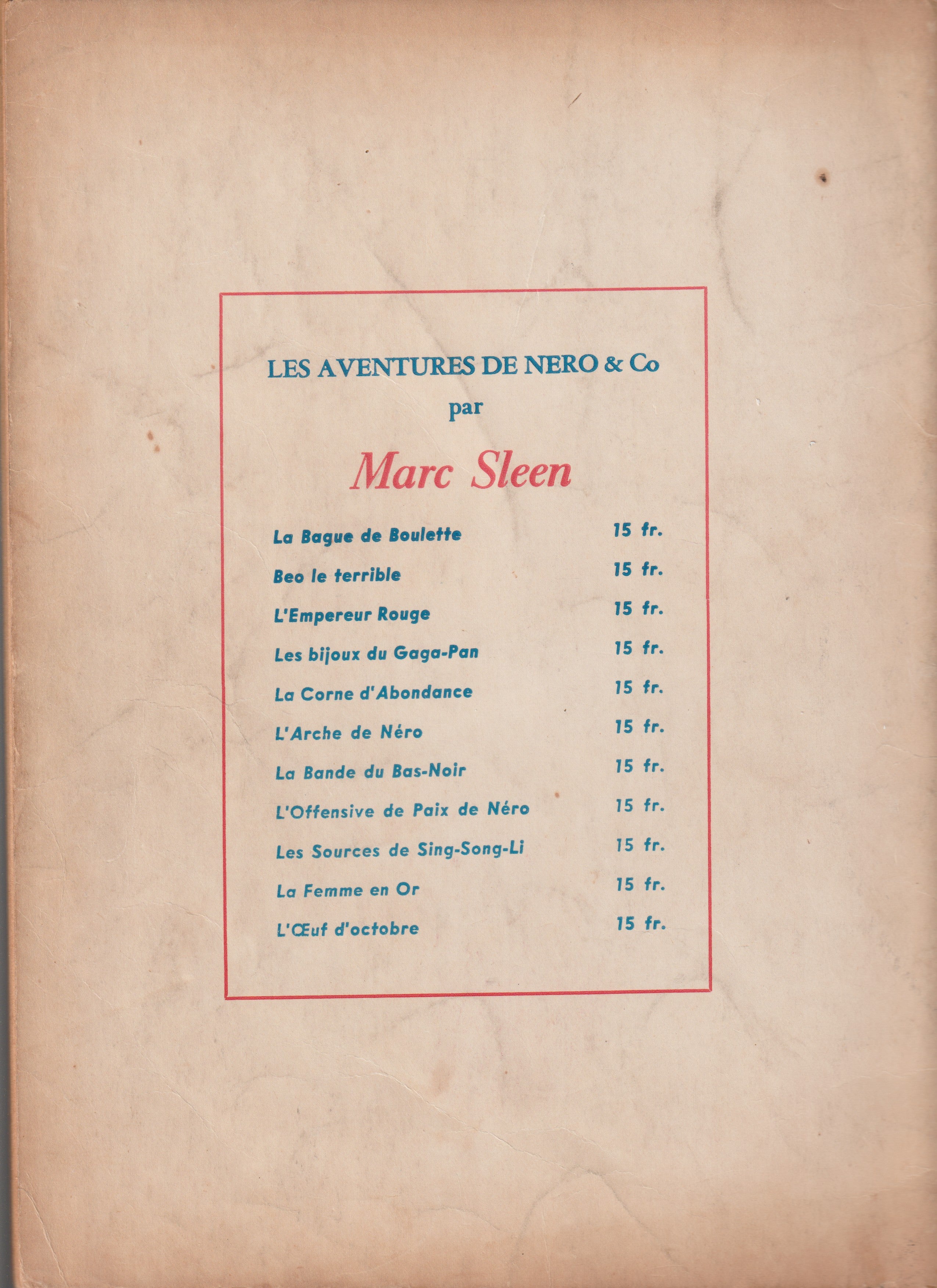 Comic - The Adventures of Nero - The Racketeers - Volume 12 - Marc Sleen - First Edition - 1957 - Very Good Condition - Editions du Samedi