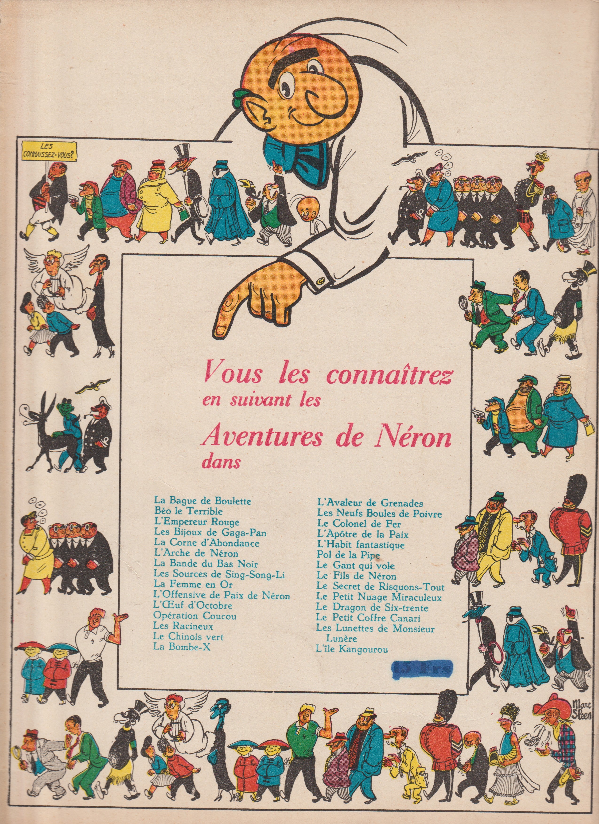 Bd - Les aventures de Neron - Le secret de Riscontout - Tome 24 - Marc Sleen - EO - 1958 - TTBE - Editions du Samedi