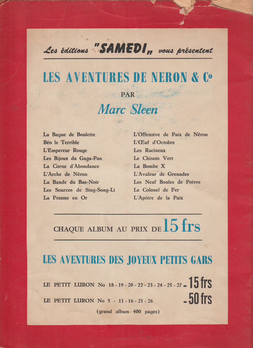 Comics - The Adventures of Nero - Operation Cuckoo - Volume 19 - Marc Sleen - First Edition - 1958 - Very Good Condition - Editions du Samedi