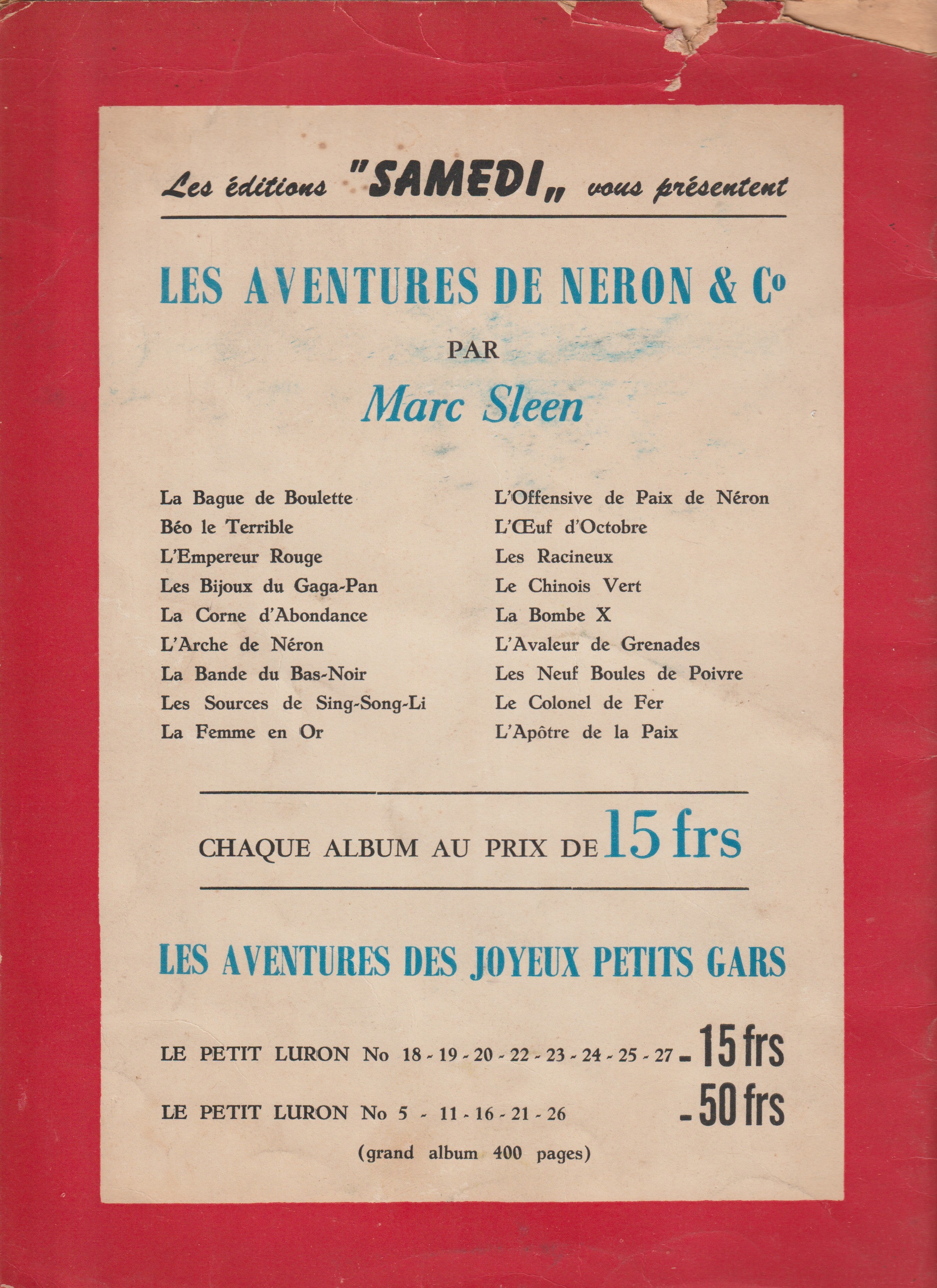 Comics - The Adventures of Nero - Operation Cuckoo - Volume 19 - Marc Sleen - First Edition - 1958 - Very Good Condition - Editions du Samedi