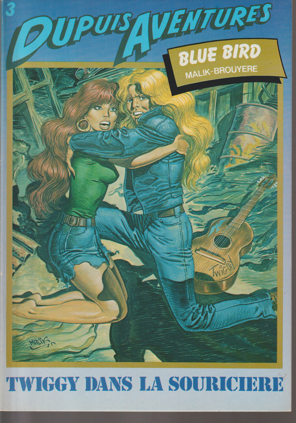 Bd - Blue Bird - Twiggy dans la souricière - Tome 2 - Malik/Brouyère - EO - 1984 - TTBE - Dupuis