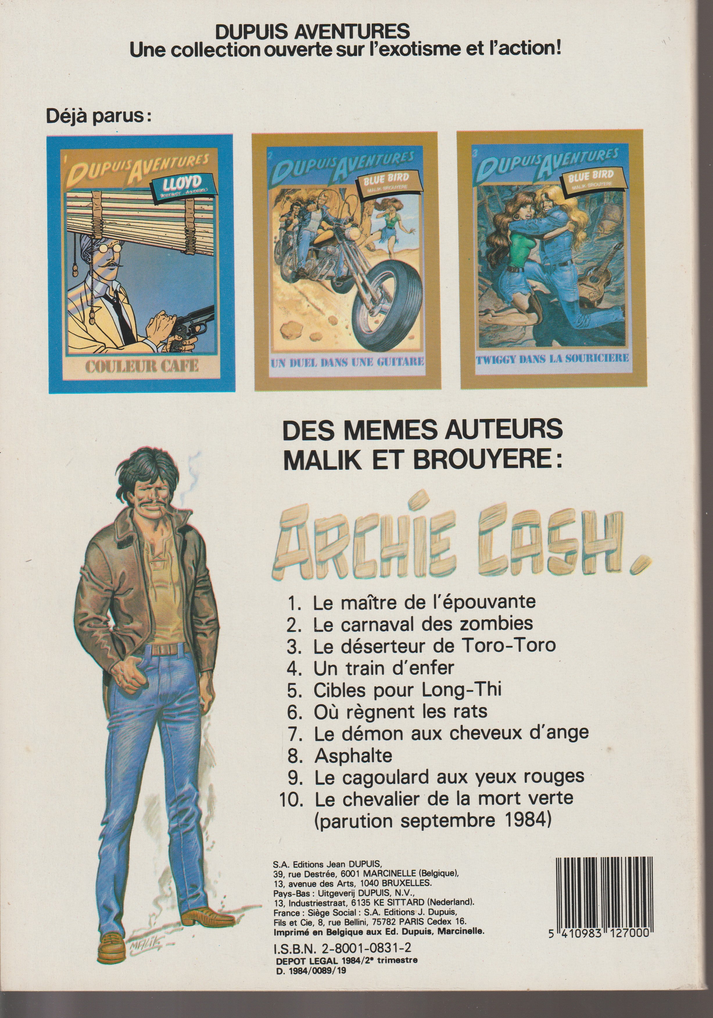 Bd - Blue Bird - Twiggy dans la souricière - Tome 2 - Malik/Brouyère - EO - 1984 - TTBE - Dupuis