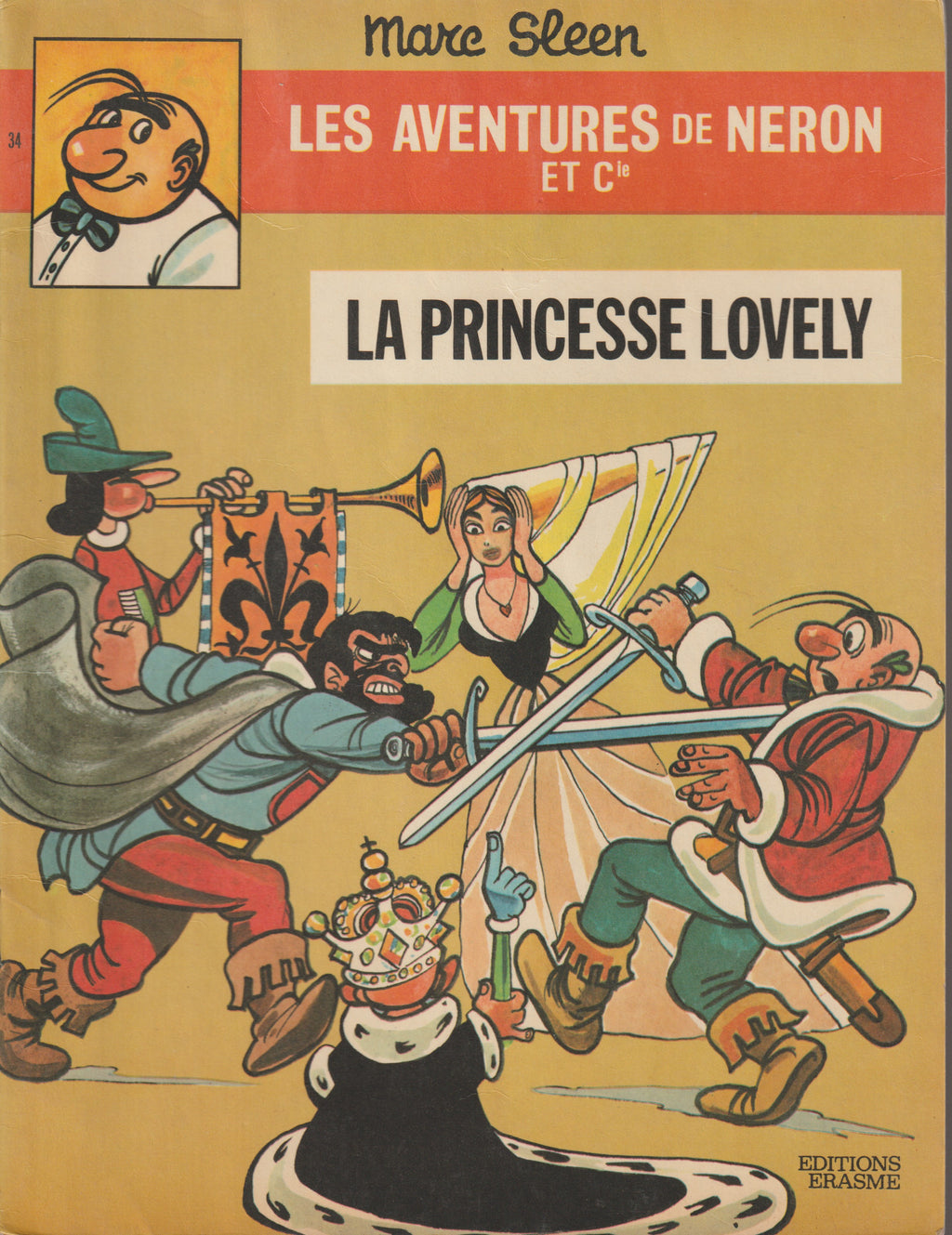 Bd - Les aventures de Neron - La princesse Lovely - Tome 34 (Erasmes) - Marc Sleen - EO - 1973 - TTBE - Editions Erasmes