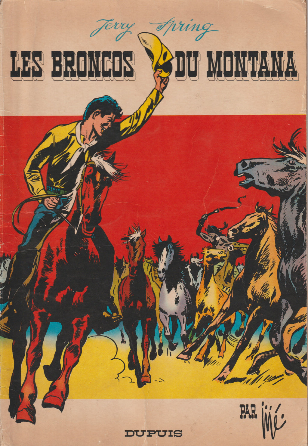 BD  Jerry Spring - Les broncos du Montana - N°14 - EO- Souple - 1965 - BE- Jijé - Dupuis