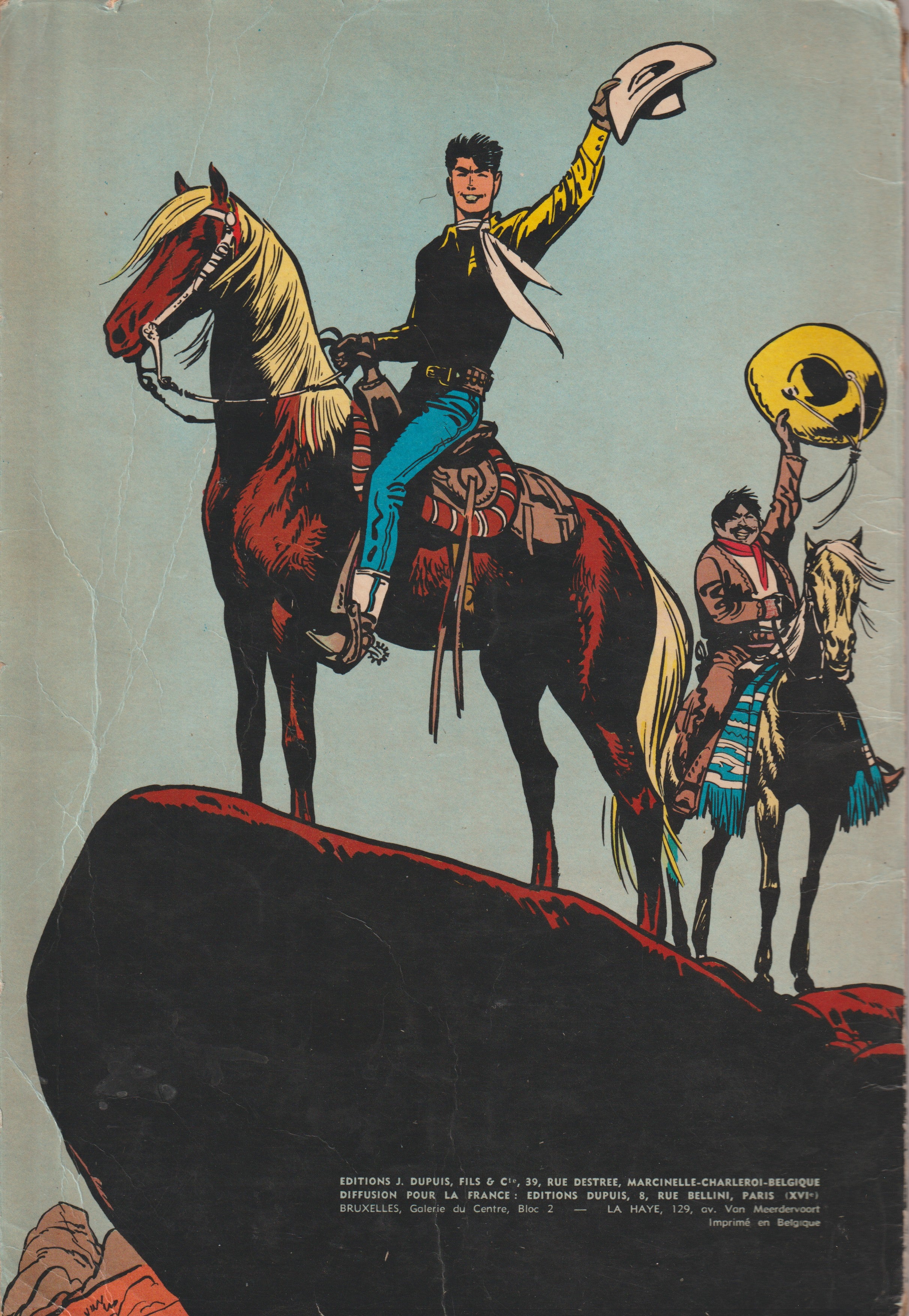 BD  Jerry Spring - Les broncos du Montana - N°14 - EO- Souple - 1965 - BE- Jijé - Dupuis