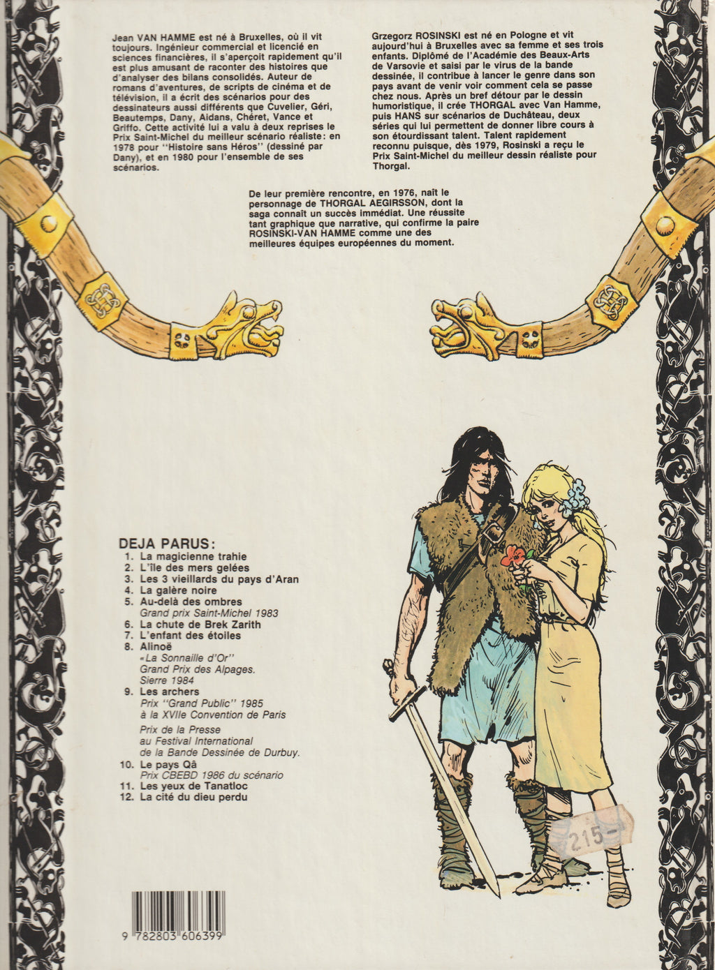 BD  Thorgal  - N°12 - La cité du dieu perdu - EO - 1987 - TBE - Rosinski