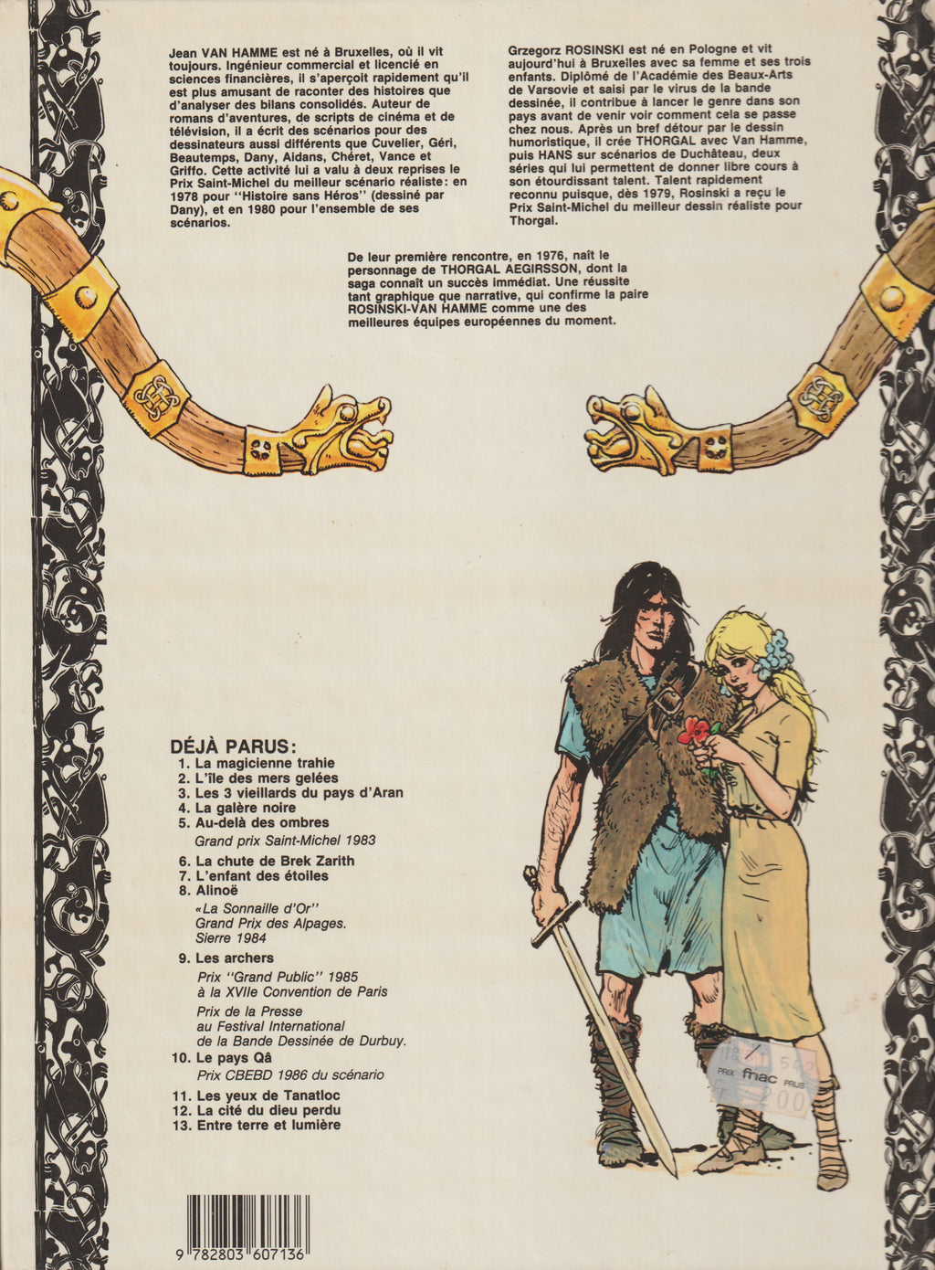 BD  Thorgal  - N°13 - Entre terre et lumière - EO - 1988 - TBE - Rosinski
