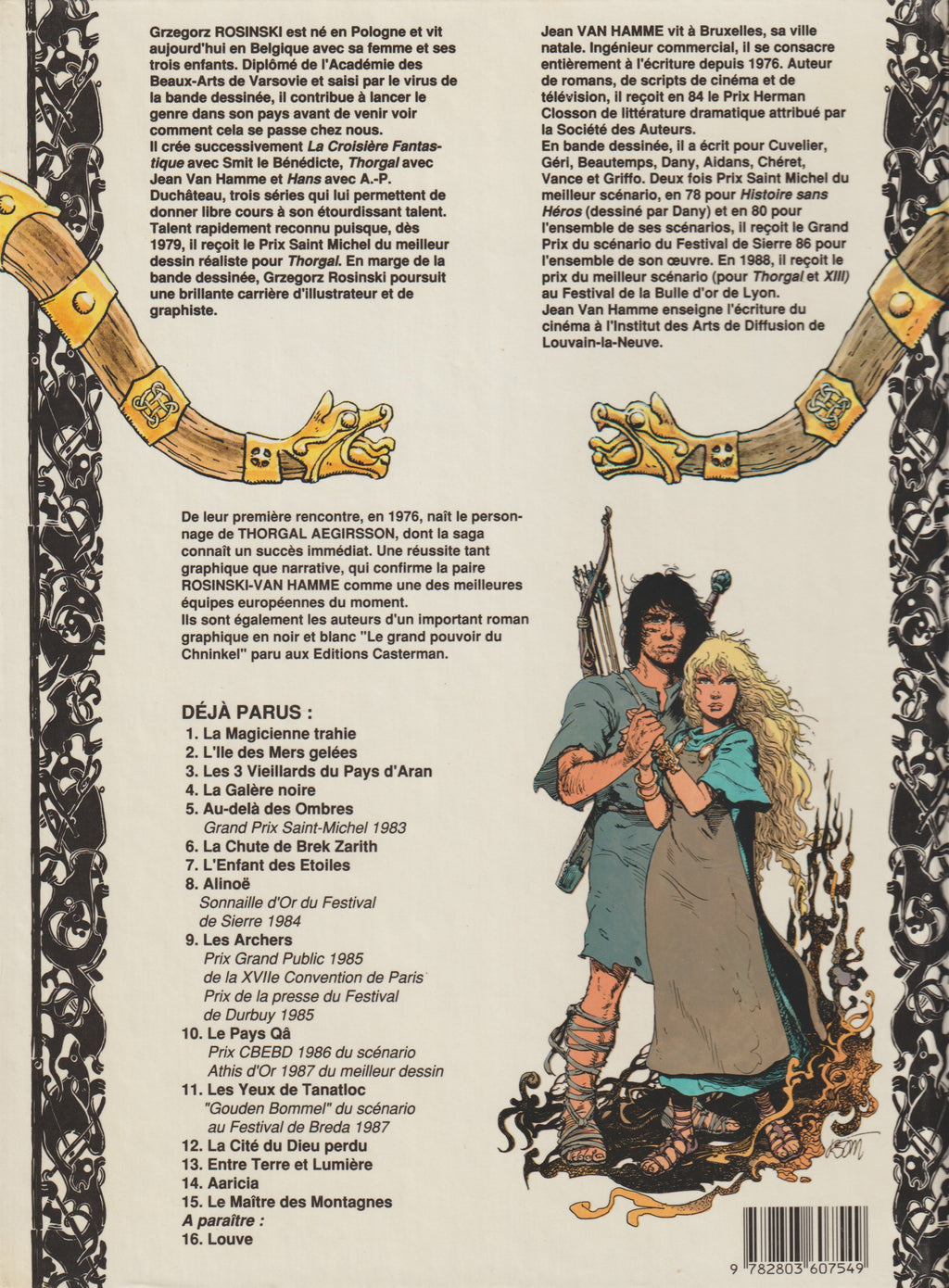 BD  Thorgal  - N°15 - Le maître des montagnes - EO - 1989 - TBE - Rosinski