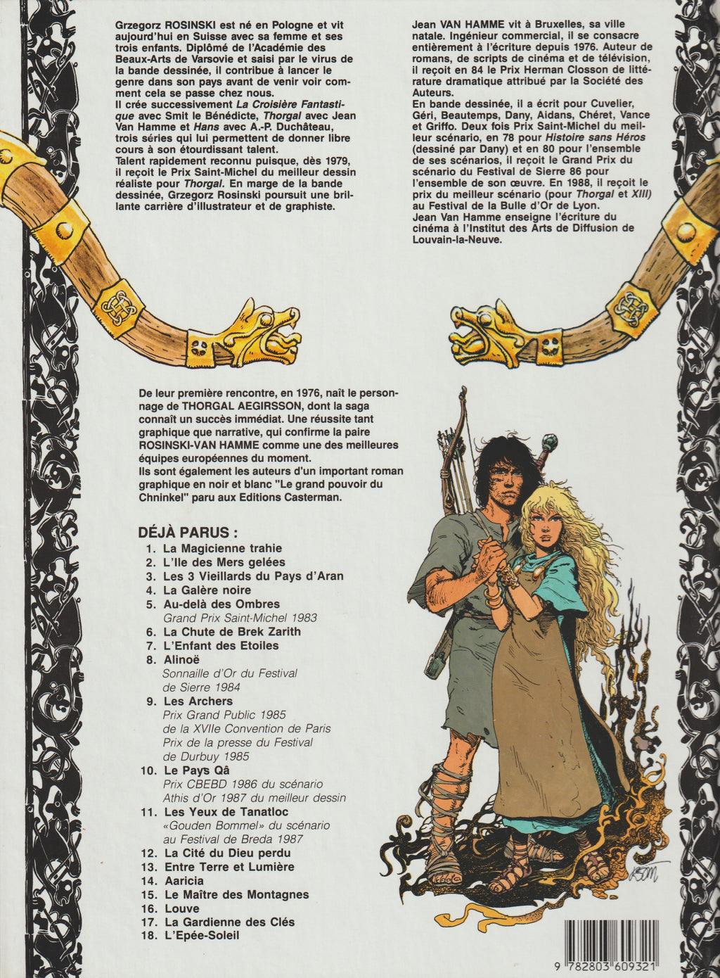 BD  Thorgal  - N°17 - La gardienne des clés - RE - 1991 - TBE - Rosinski