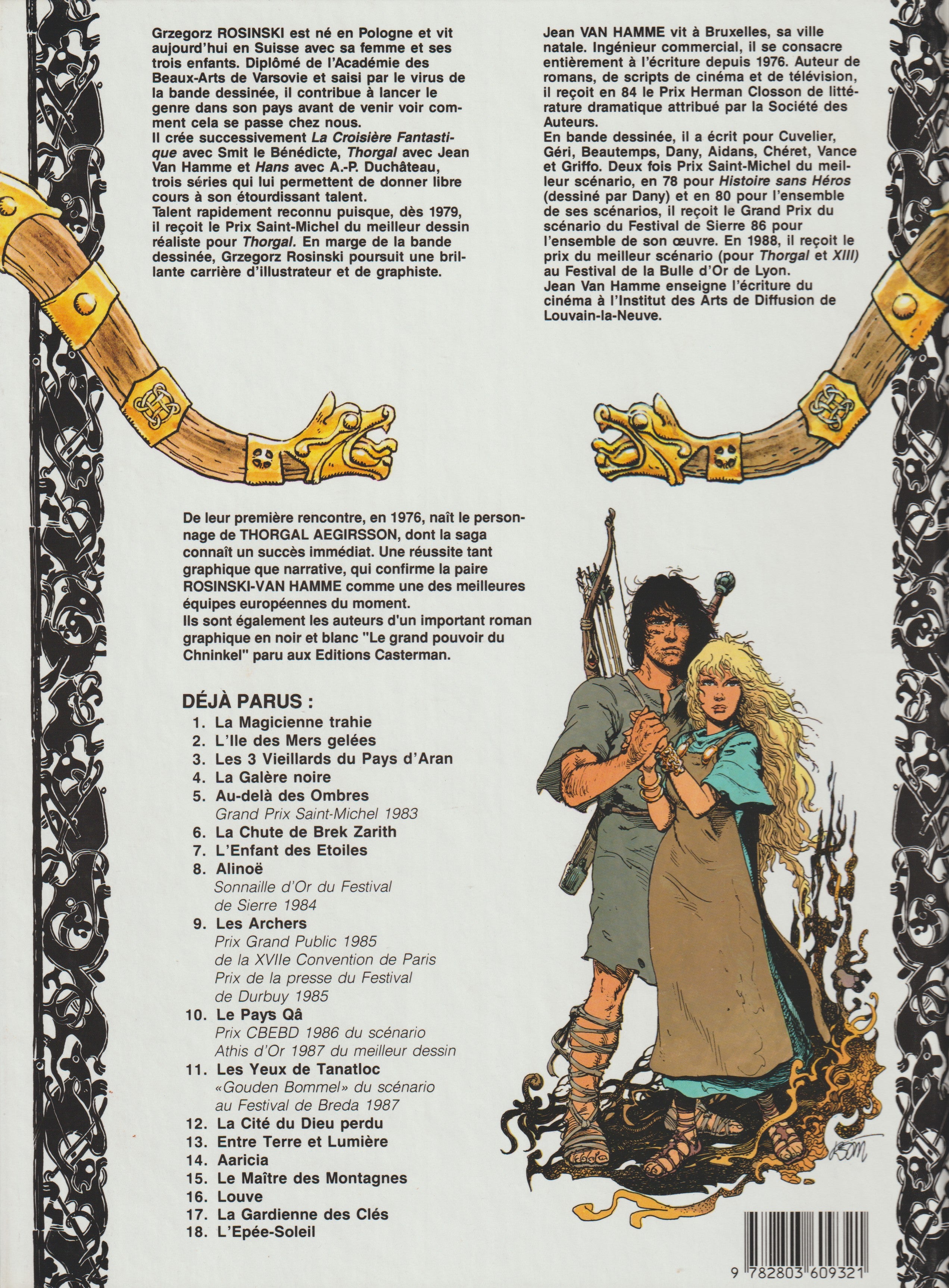 BD  Thorgal  - N°17 - La gardienne des clés - RE - 1991 - TBE - Rosinski
