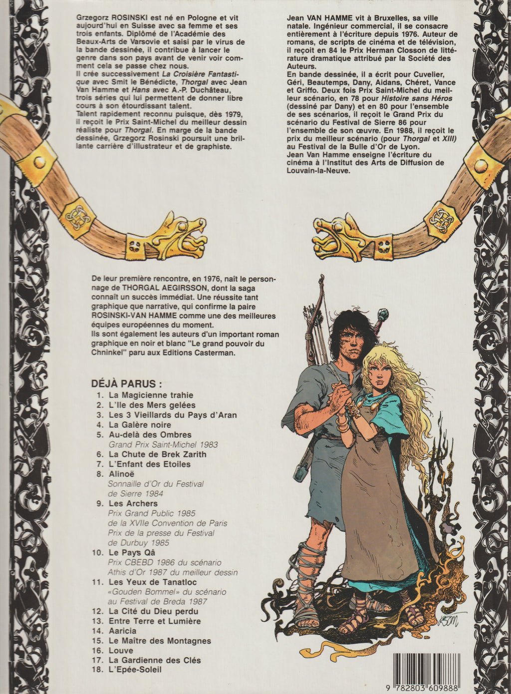 BD  Thorgal  - N°18 - L'épée-soleil - EO - 1992 - TTBE - Rosinski