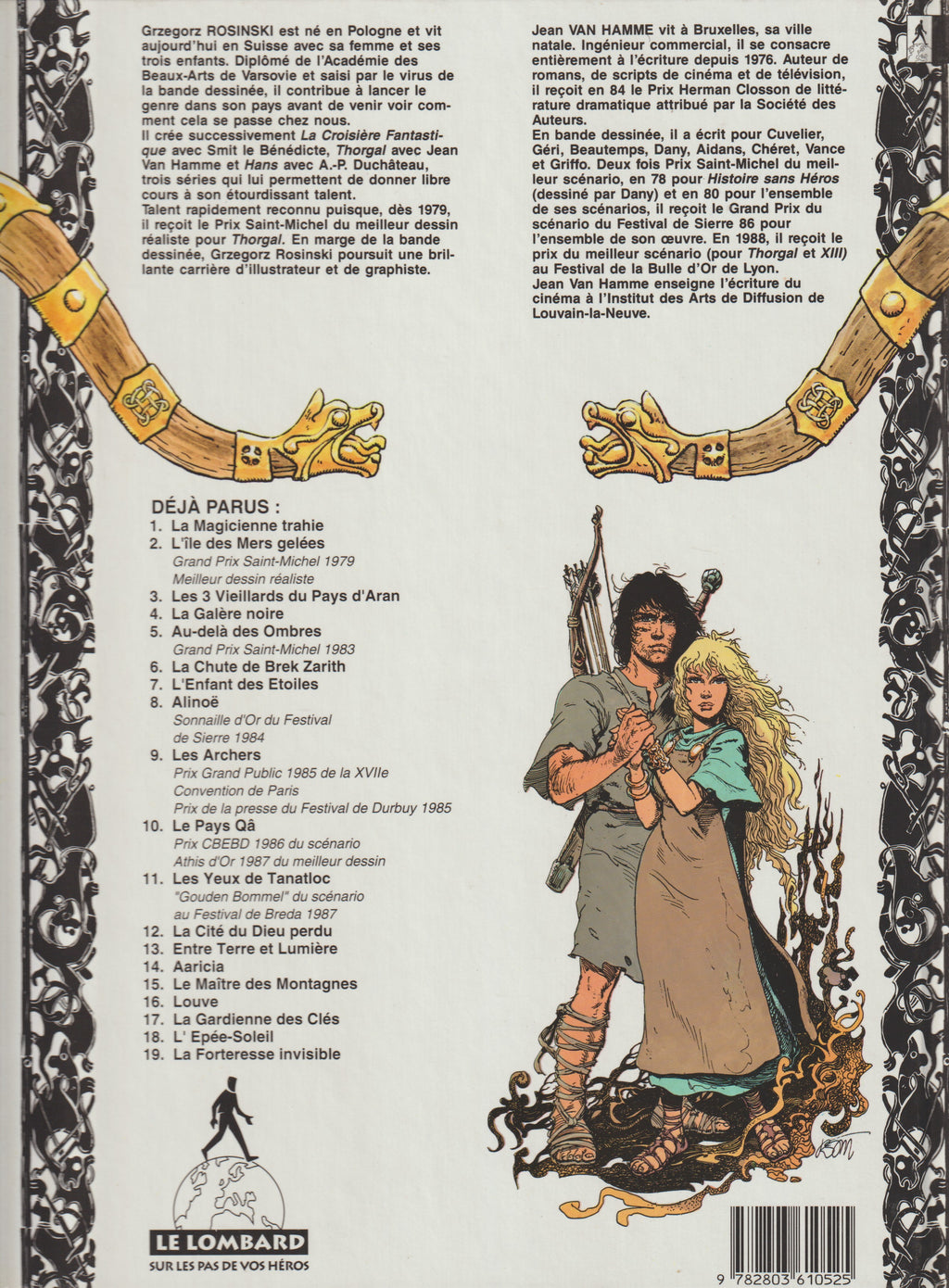 BD  Thorgal  - N°19 - La forteresse invisible - EO - 1993 - TTBE - Rosinski