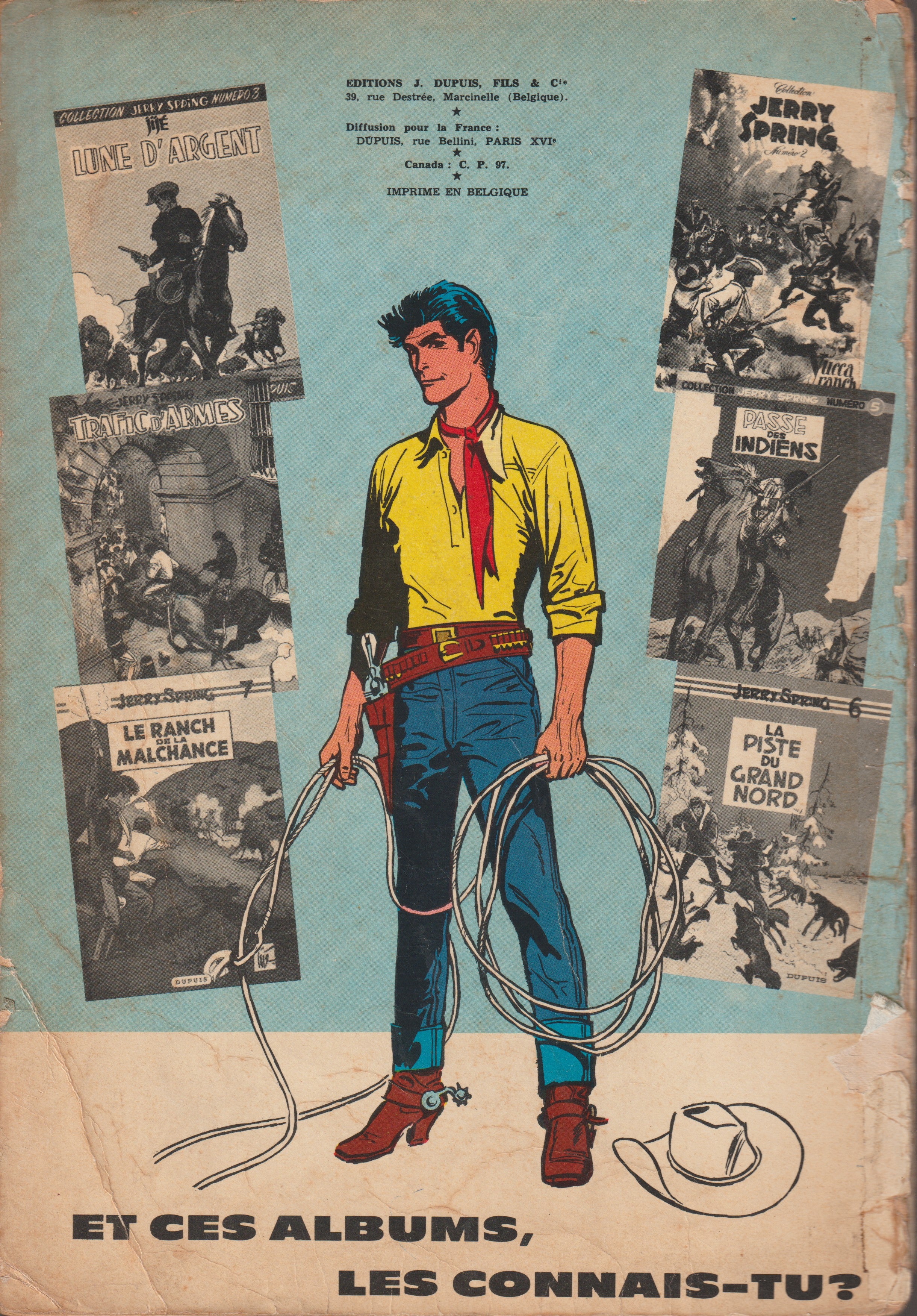 BD  Jerry Spring - Les trois barbus de Sonoyata - N°8 - EO- Souple -1959 -EM- Jijé - Dupuis