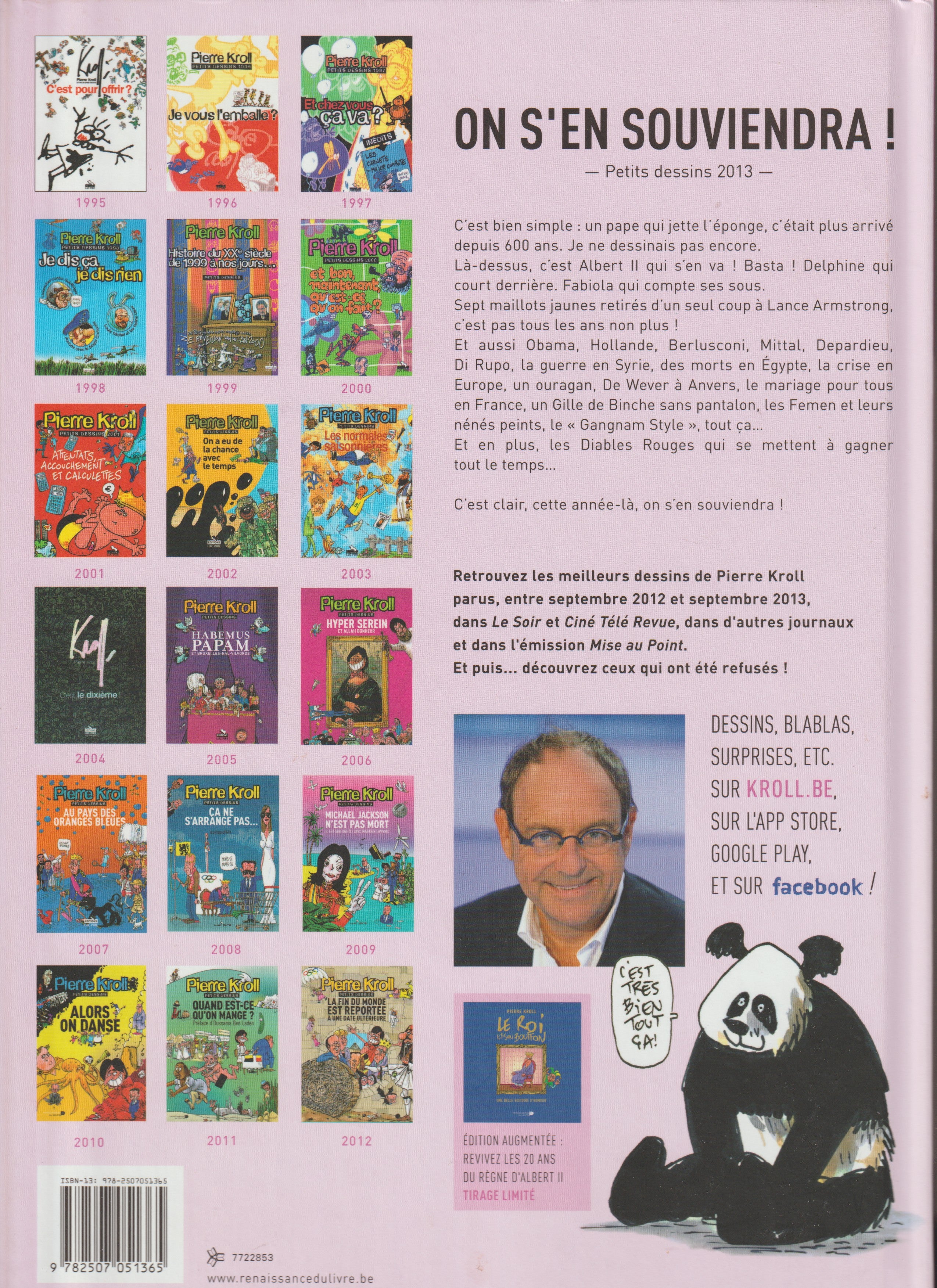 Bd - Pierre Kroll - On s'en souviendra - Petits dessins tome 19 - EO - 2013 - TTBE - Renaissance du livre