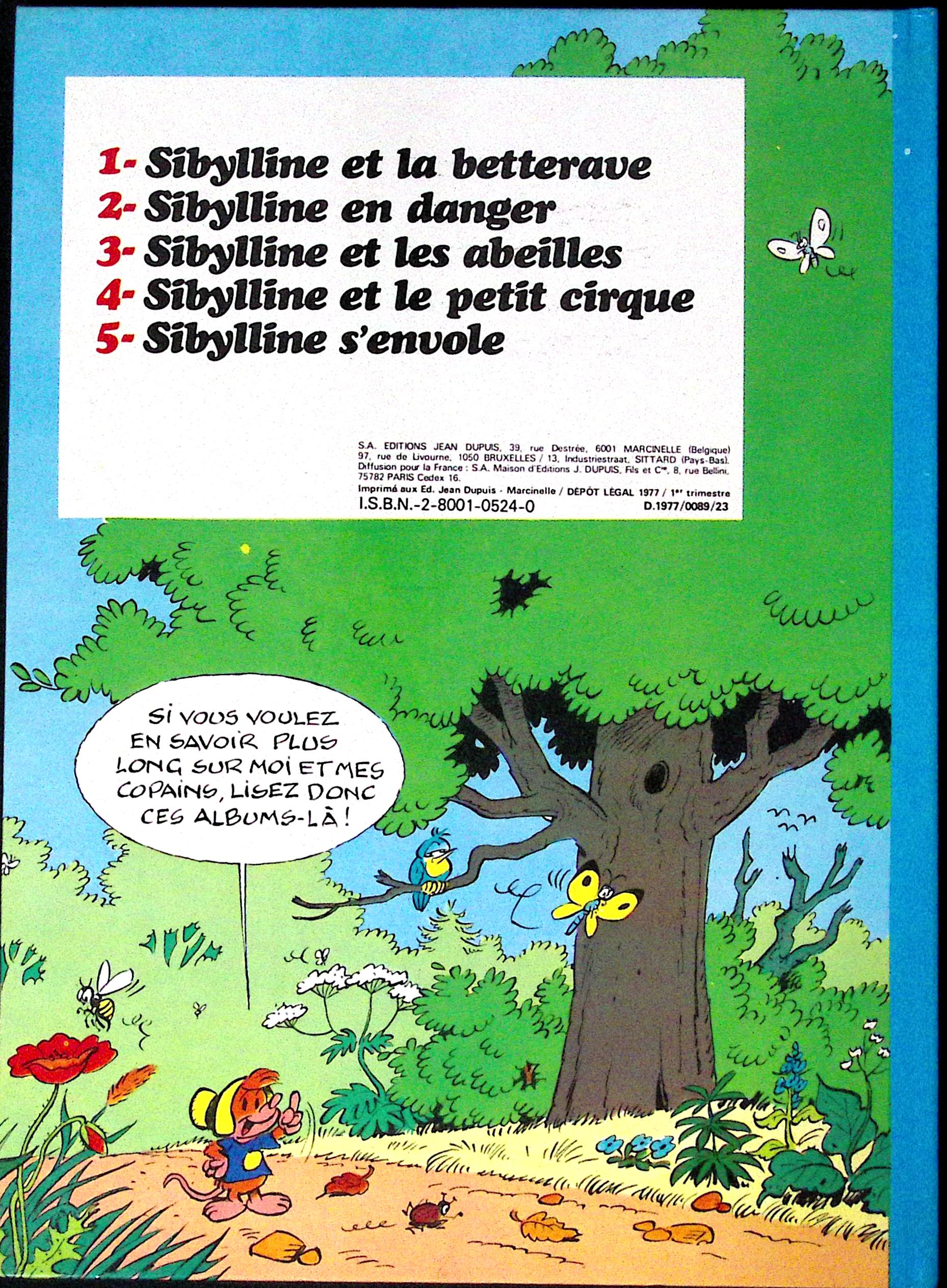 BD - Sibylline - Sibylline Et Les Cravates Noires - Tome 6 - EO - 1977 - TTBE - Dupuis